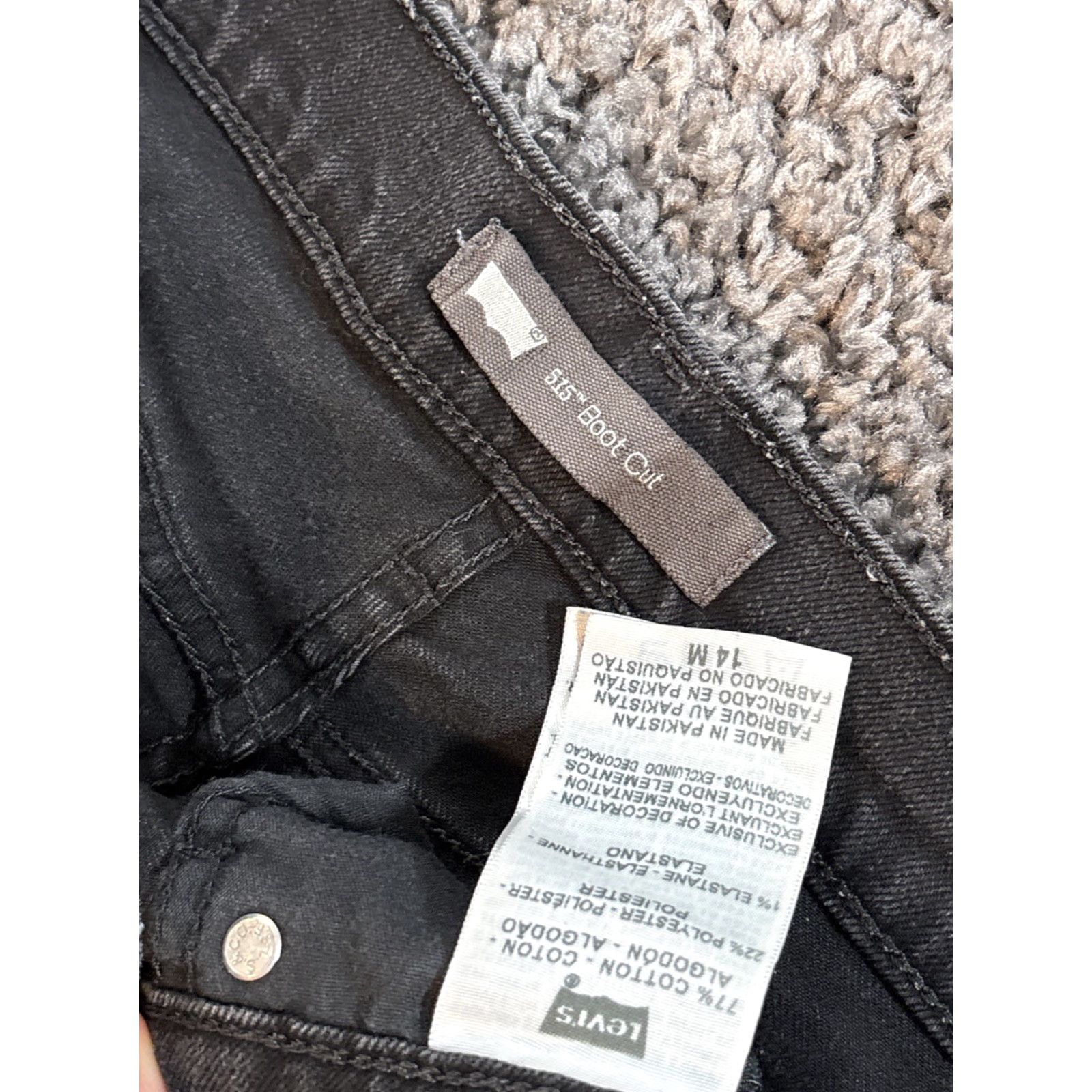Levi's Levi's 515 Boot Cut Jeans Womens 14 Medium Black Stretch Denim Mid Rise 30in Inseam Size 36" / US 14 / IT 50 - 6 Thumbnail