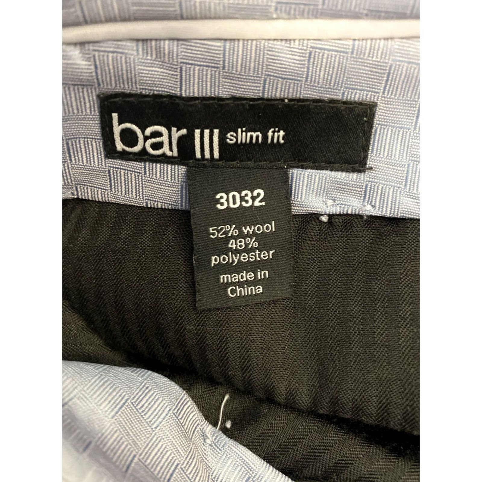 Vintage Bar 111 Dress Pants MEN’s 30x32 Blue Slim Flat Front Button Zip Wool Workwear, Formal, Business, Wedding, Straight Leg, Regular, 30x32, Men Size US 30 / EU 46 - 7 Thumbnail