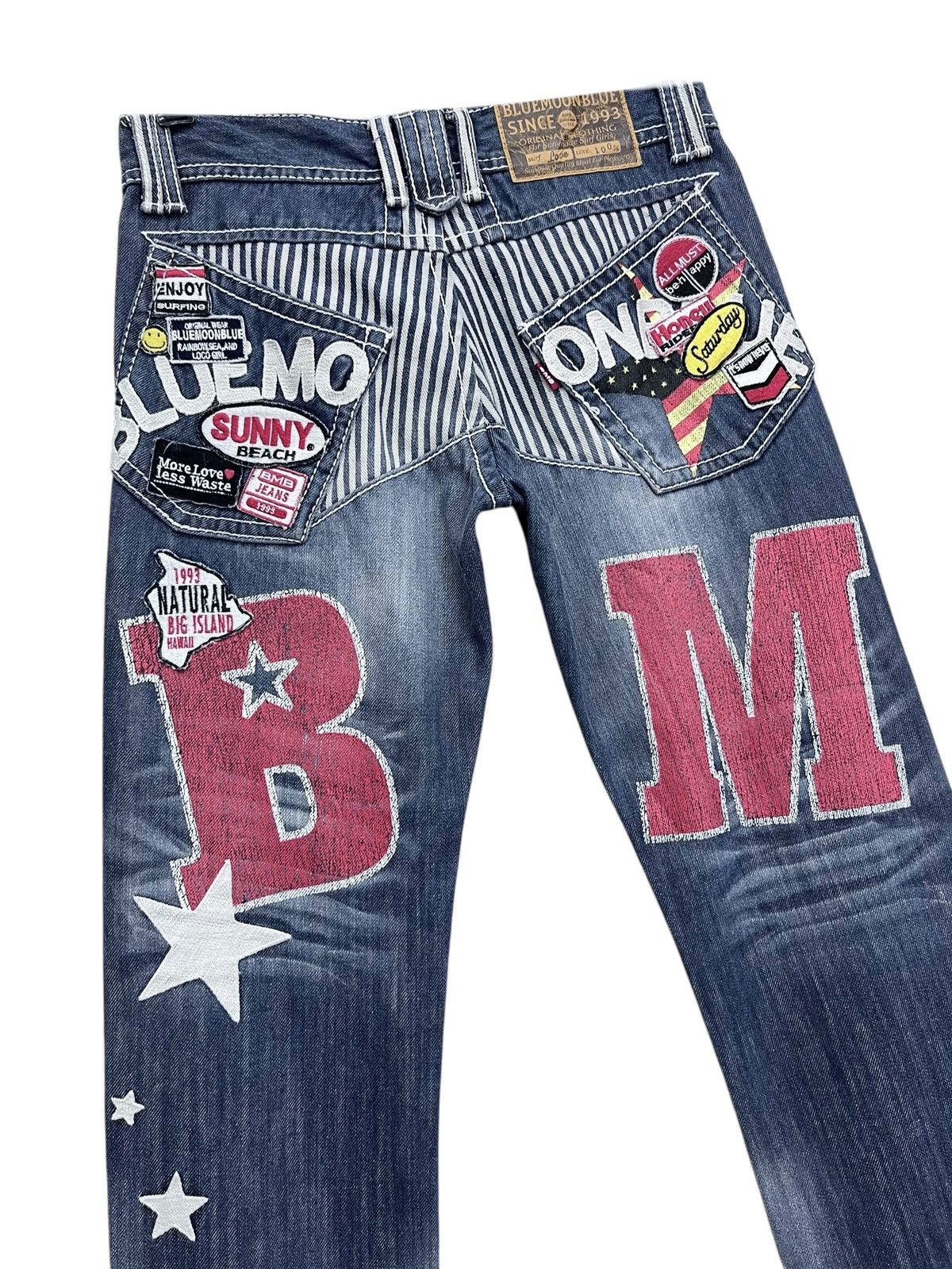 Japan Blue 💥 RARE🌛BMB Embroidery Patches Big Print Daicock Style Surf Size 29" - 1 Thumbnail