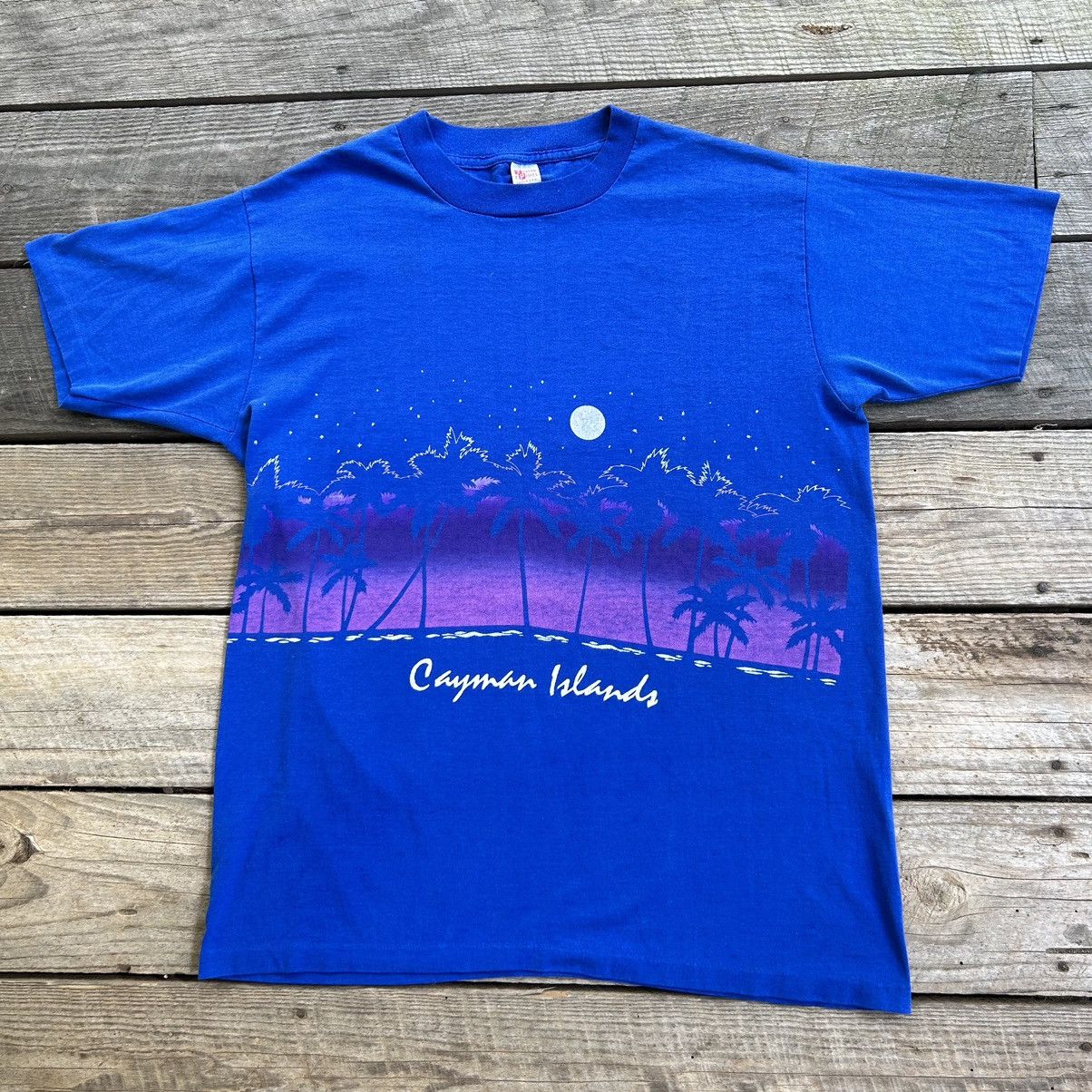 Vintage Vintage 90s Cayman Islands Nature Double Sided T Shirt Size US XL / EU 56 / 4 - 1 Thumbnail