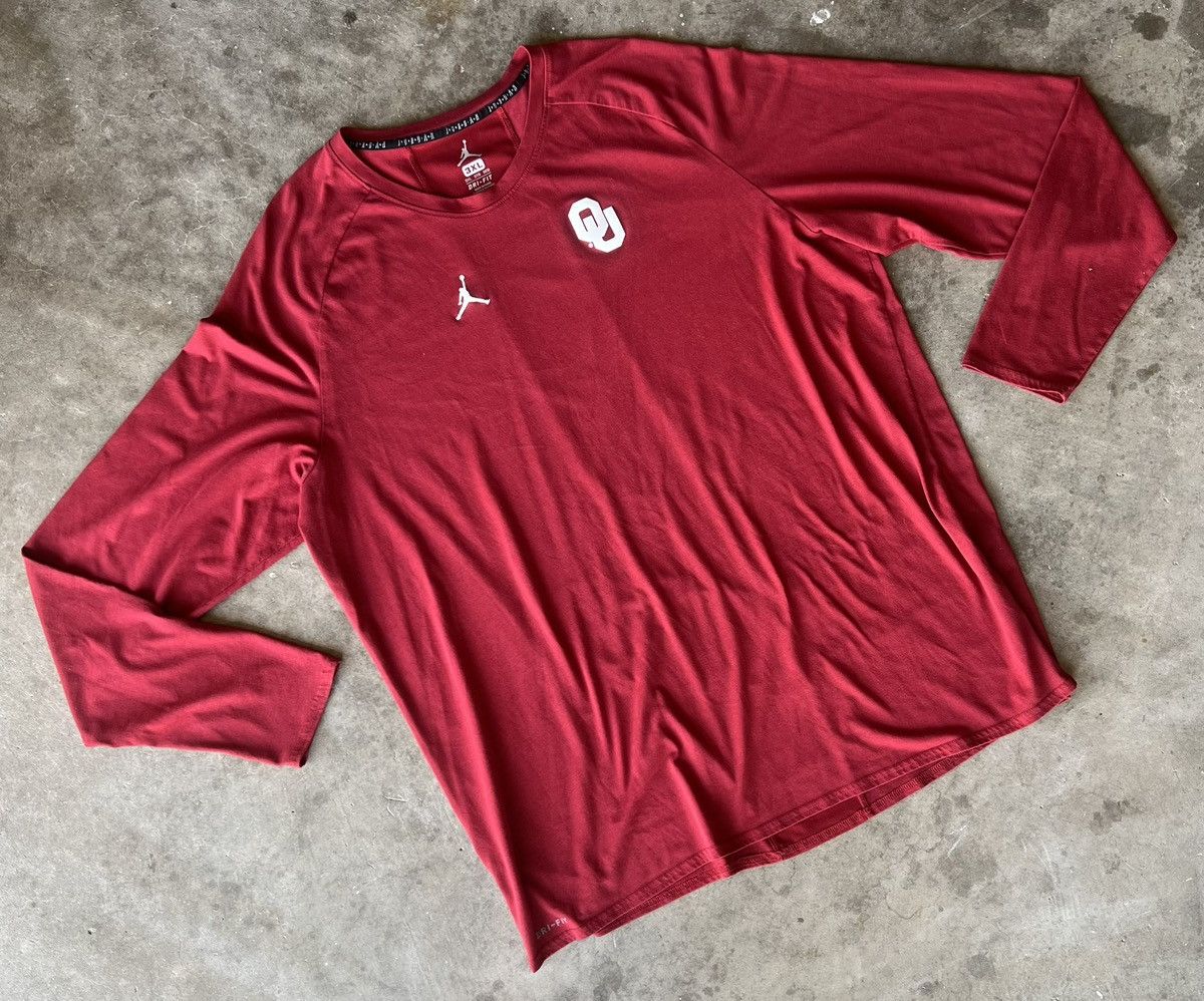 Jordan Brand × Nike Oklahoma University x Jordan Longsleeve T Shirt XXX - Large Size US XXL / EU 58 / 5 - 1 Thumbnail
