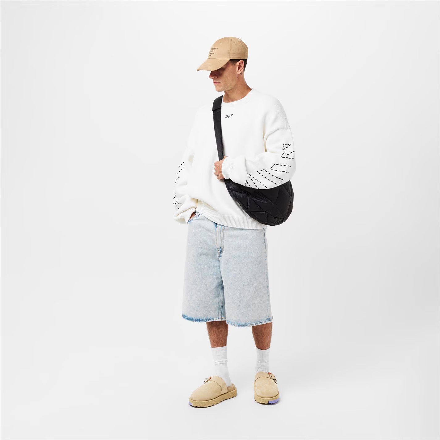 Off-White o1g2r1mq0326 Skate Arrow Logo Denim Shorts in Blue Size US 30 / EU 46 - 6 Thumbnail