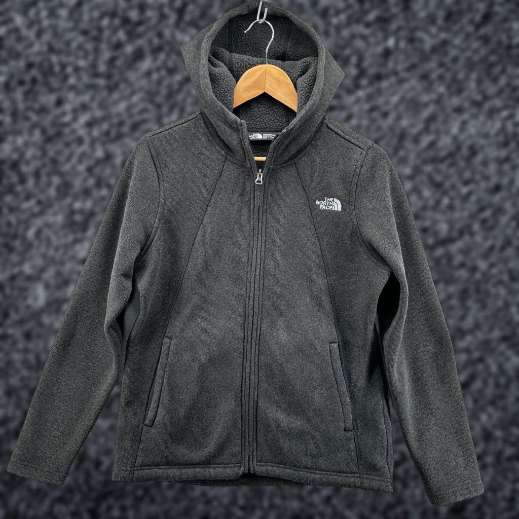The North Face The North Face Fleece Jacket Gray Womens Size M Hooded Long Sleeve Full Zip Jacket Women M Gray The North Face Outdoor Winter Logo Basic Jacket Size M / US 6-8 / IT 42-44 - 1 Thumbnail
