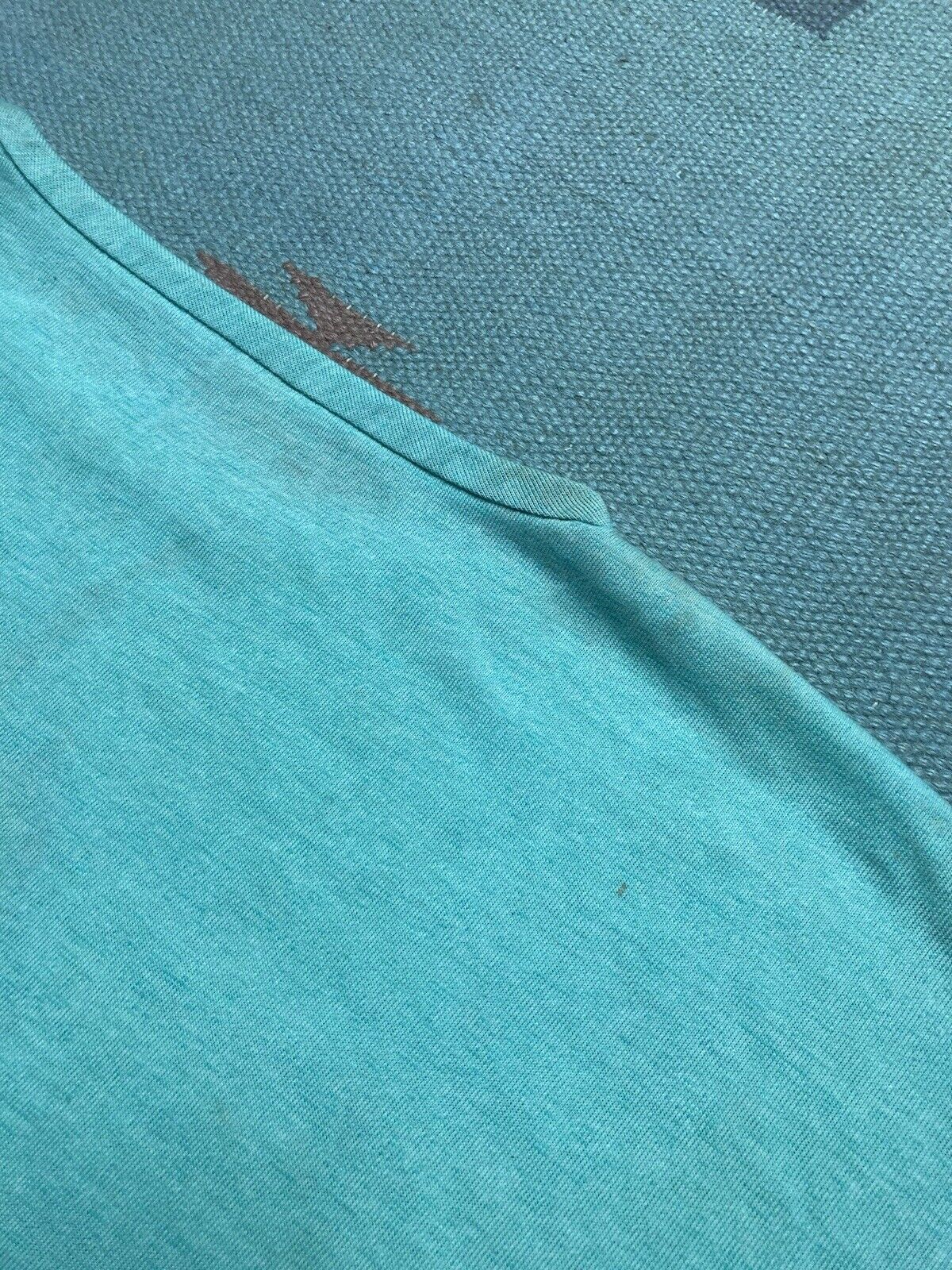 Vintage 70s t shirt soft thin distressed Tiffany blue boxy XL cotton Size US XL / EU 56 / 4 - 9 Thumbnail