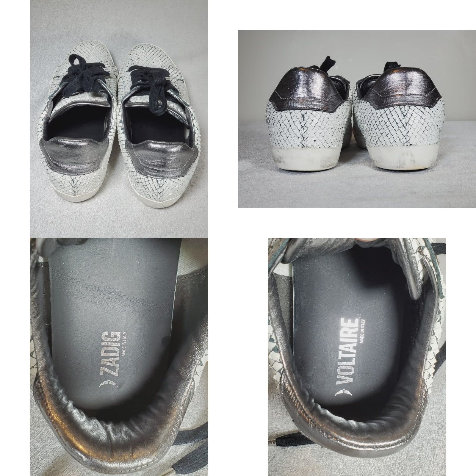 Zadig & Voltaire Zadig & Voltaire Neo Keith Flash Low Top Sneakers White Snakeskin Women's US 9 Size M / US 6-8 / IT 42-44 - 8 Thumbnail