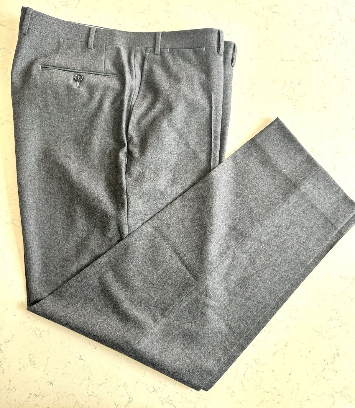 Canali Canali Blue Wool Dress Trousers – Size 38 (EU 56) Size 38R - 1 Thumbnail