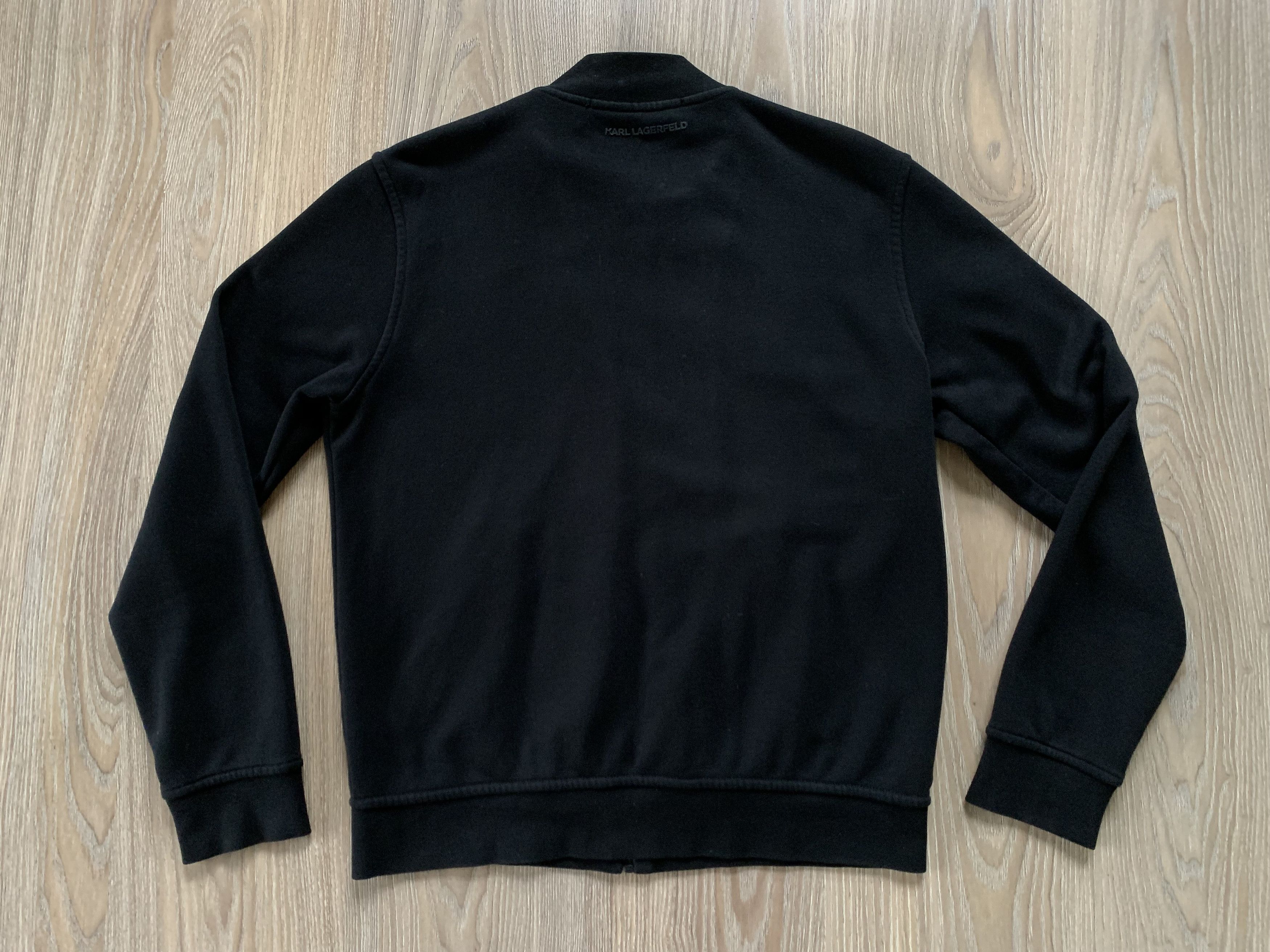 Karl Lagerfeld × Vintage Karl Lagerfeld Black Zip Jacket Cotton Olympic Size US L / EU 52-54 / 3 - 3 Thumbnail