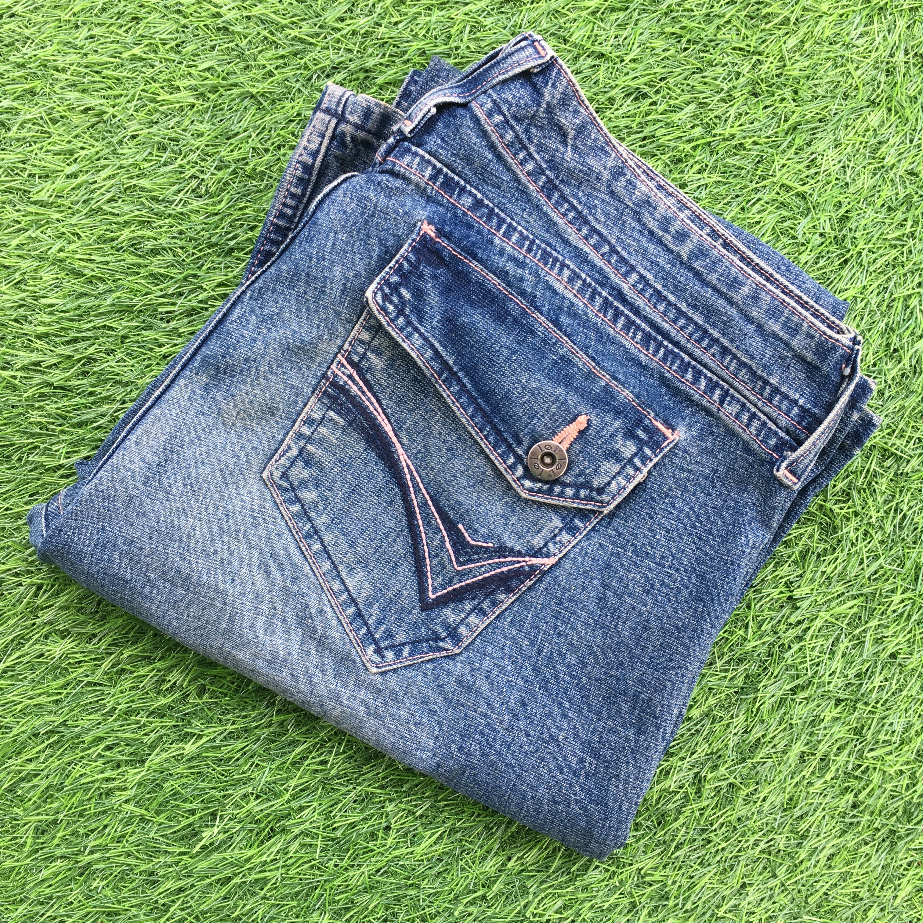 Designer × Jean Y2K Low Rise Distressed Flare Jeans D-965 Size 31" - 11 Thumbnail