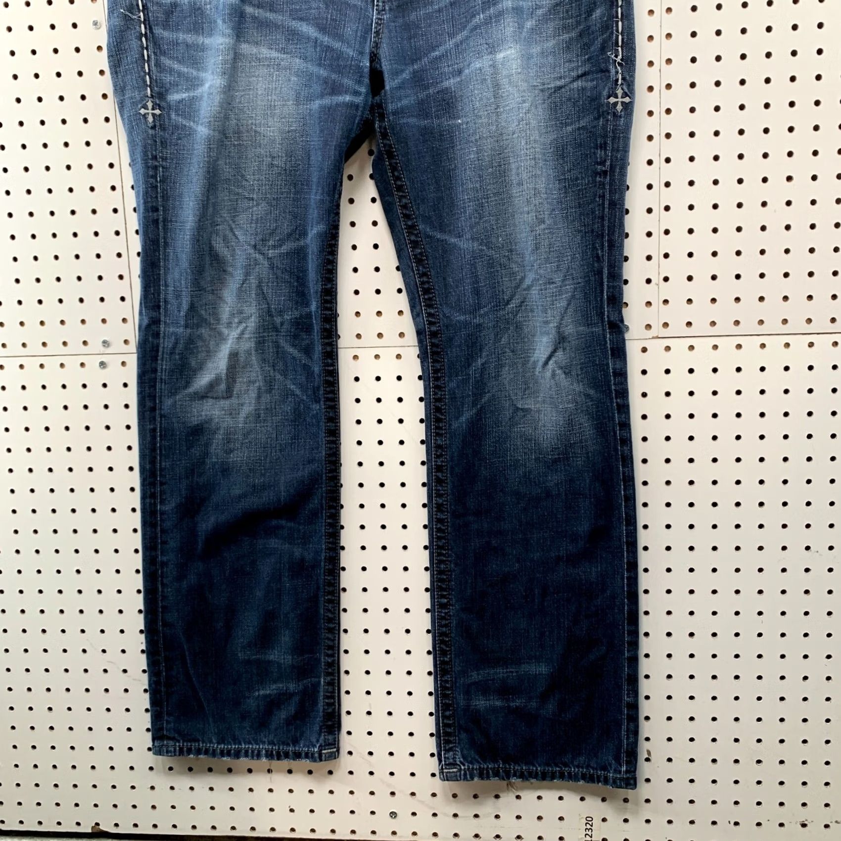 Affliction VINTAGE Affliction Jeans Mens 38 Blue Denim Distressed Baggy Straight 41x32.5 Relaxed 90s 2000s Mens Size US 38 / EU 54 - 5 Thumbnail