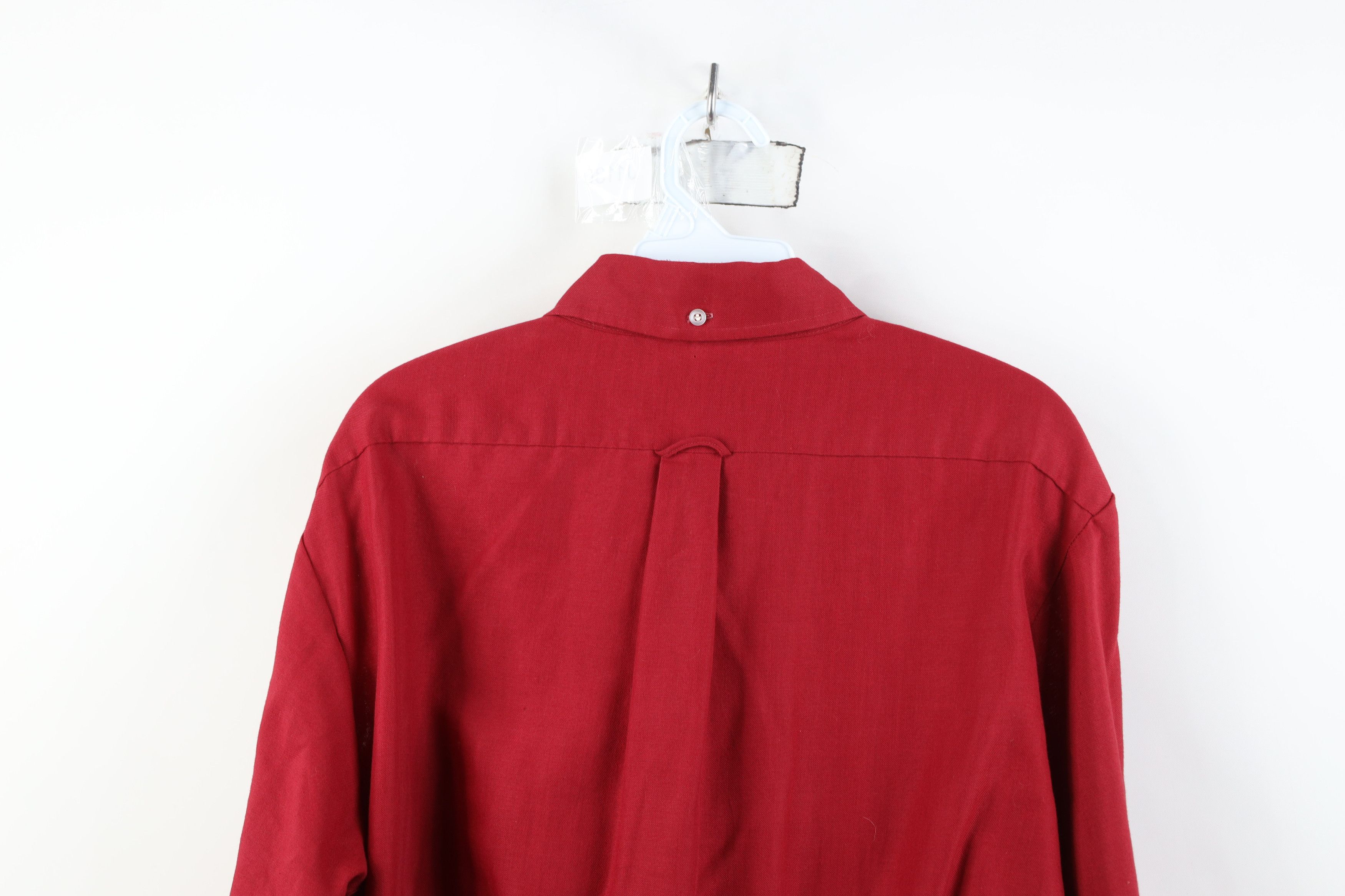 Vintage Vintage 70s Streetwear Knit Collared Button Down Shirt Red Size US L / EU 52-54 / 3 - 13 Thumbnail