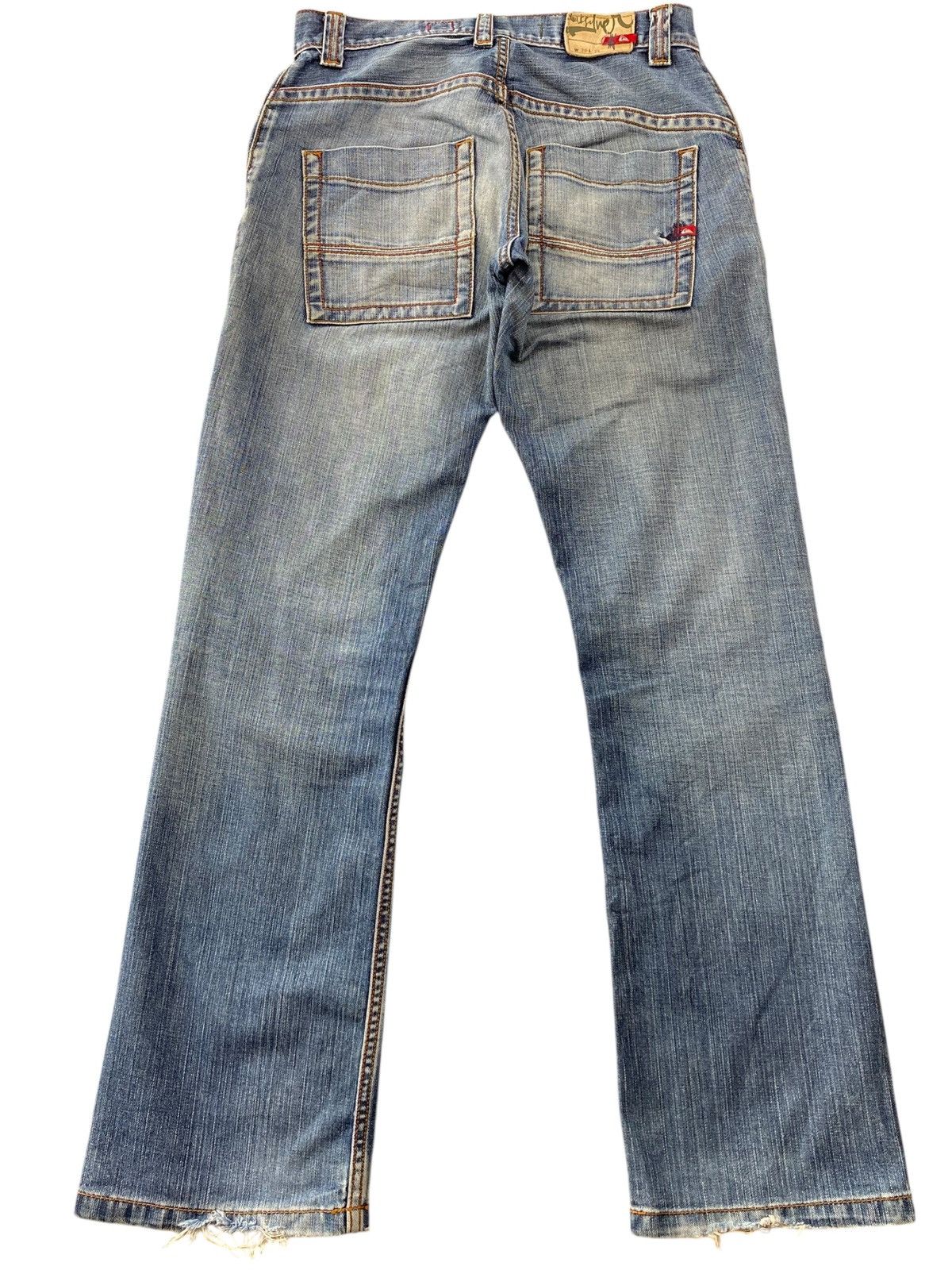 Quiksilver Quick Silver Brand Faded Wash Style Distrees Jeans Size US 32 / EU 48 - 3 Thumbnail