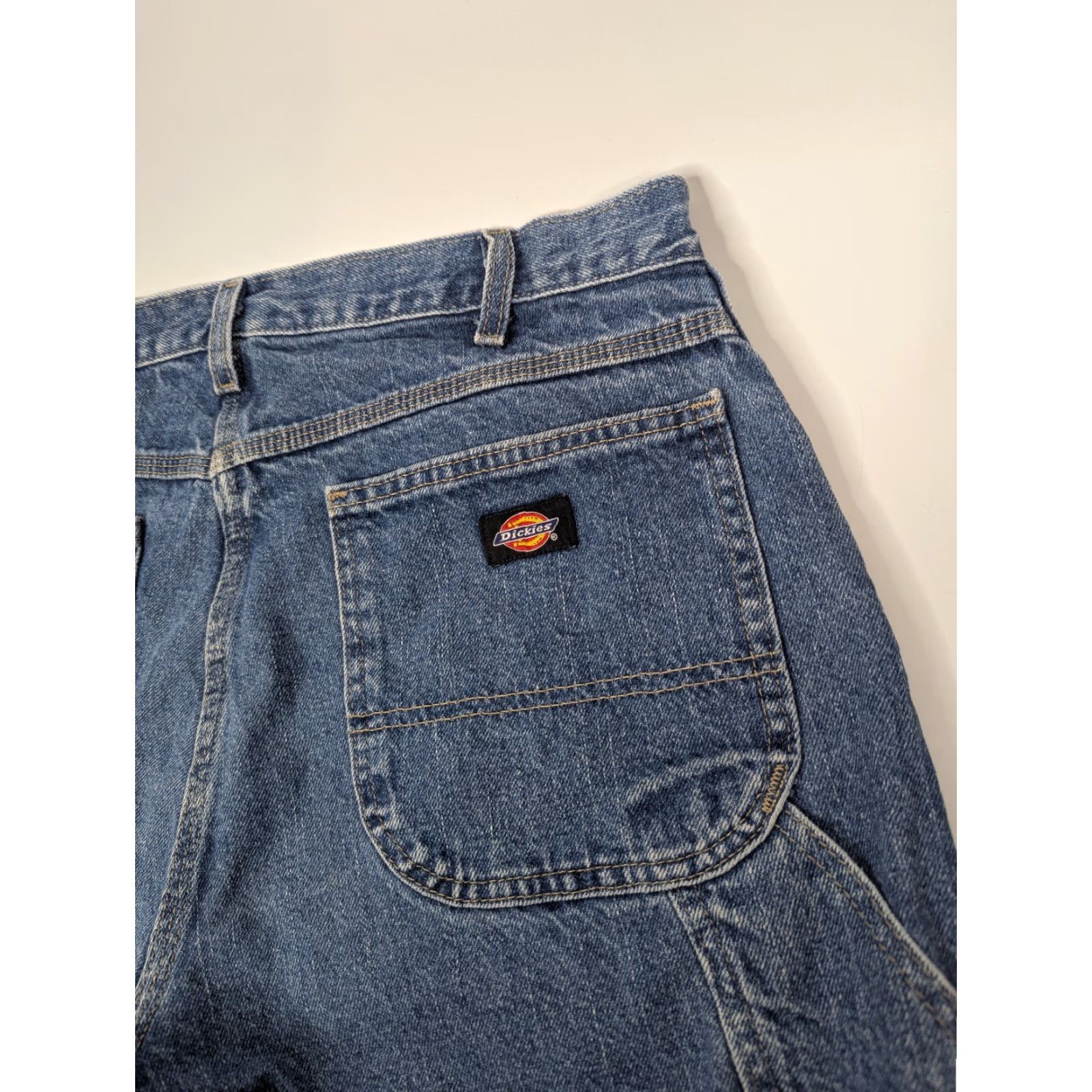Dickies VINTAGE Dickies Denim Shorts Carpenter Men's 36 Blue 5-Pocket Design Regular Zip Front Casual Outdoor Summer Mens Size US 36 / EU 52 - 2 Thumbnail