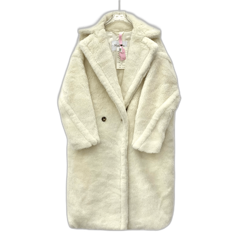 Max Mara Maxmara Teddy Alpaca Wool Double-Breasted Coat Size US S / EU 44-46 / 1 - 1 Thumbnail