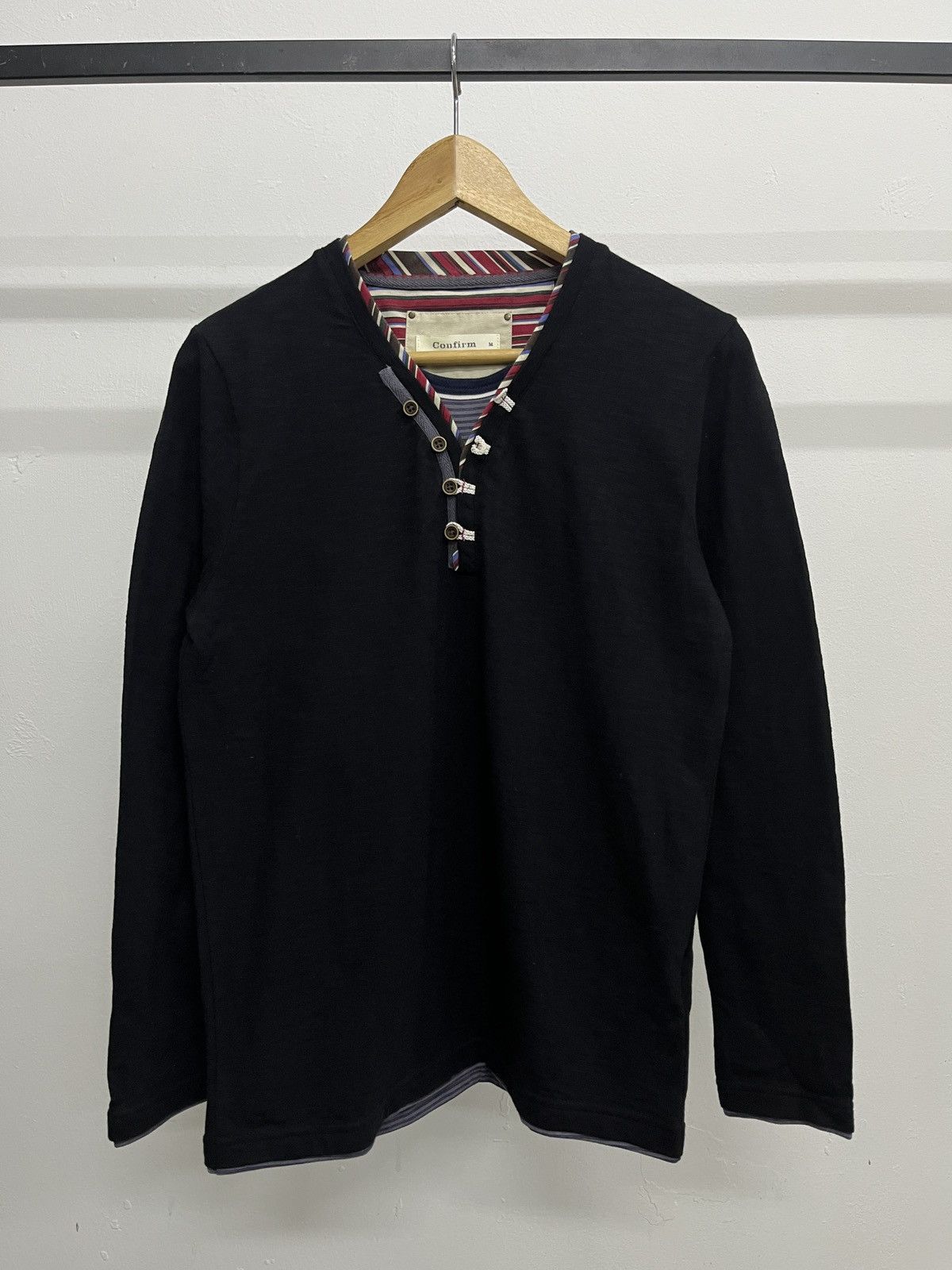 Greg Lauren Black Slub LS Confirm Henley Inspired by RRL GREG LAUREN Size US M / EU 48-50 / 2 - 9 Thumbnail