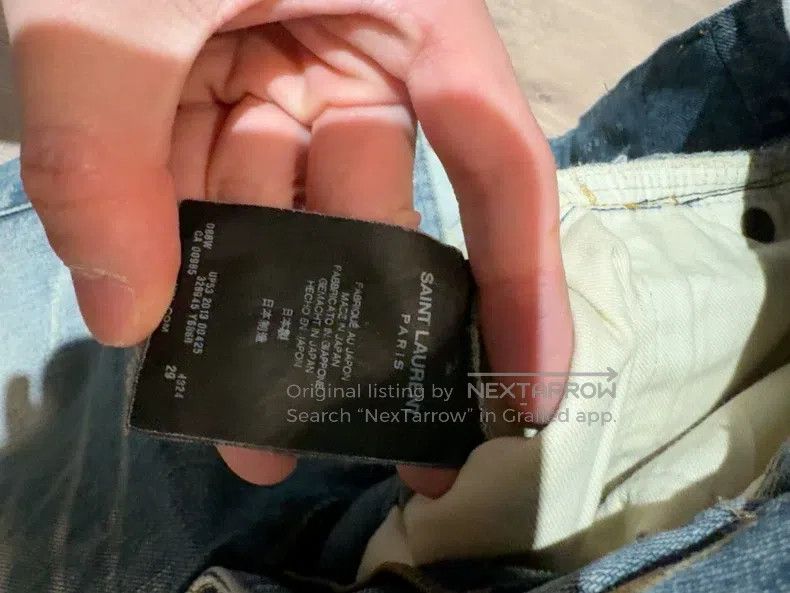 Saint Laurent Paris Saint Laurent Paris Cat scratch distressed water-washed bl Size US 29 - 8 Thumbnail