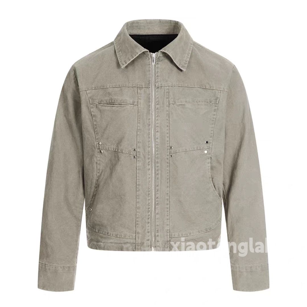 Unisex outdoor utility faded cleanfit zipper work jacket