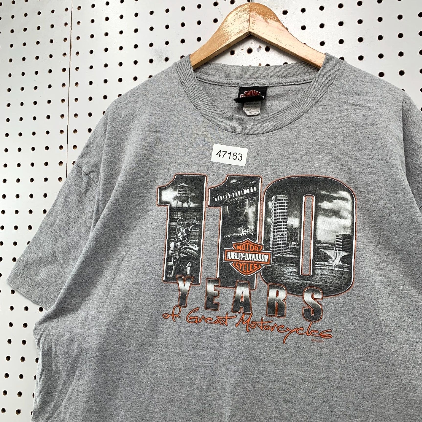 Harley Davidson Harley-Davidson T Shirt Mens XL 110th Years Anniversary Gray Motorcycle Hals Size US XL / EU 56 / 4 - 5 Thumbnail