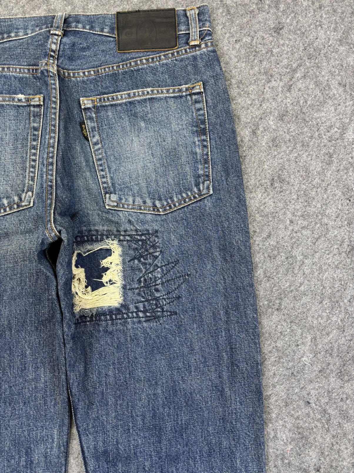 Beams Plus 💥Denim Art💥BEAMS Japan Patchwork Distressed Denim F872 Size US 31 - 10 Thumbnail