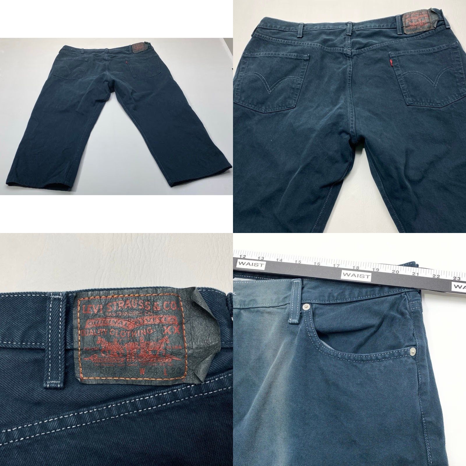 Levi's VINTAGE Levi's 501 Jeans 42x25 Denim Dark Blue Button Fly 5-Pocket Mens Regular Cotton Jeans Size US 42 / EU 58 - 8 Thumbnail