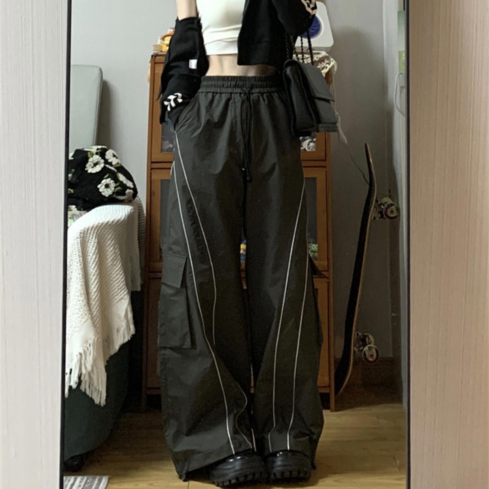 The Unbranded Brand Vintage Cargo Track Pants Oversized Y2k Sweatpants Trousers Size US 32 / EU 48 - 6 Thumbnail
