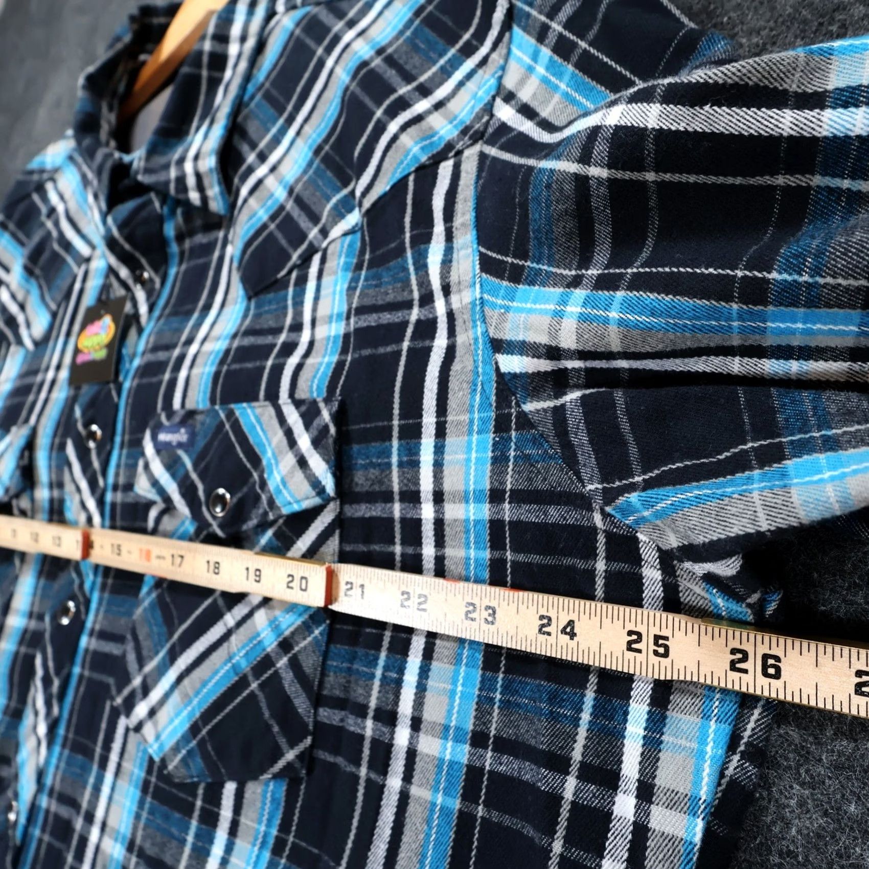 Wrangler Wrangler Shirt Mens XL Blue Plaid Pearl Snap Advanced Comfort Western Size US XL / EU 56 / 4 - 3 Thumbnail