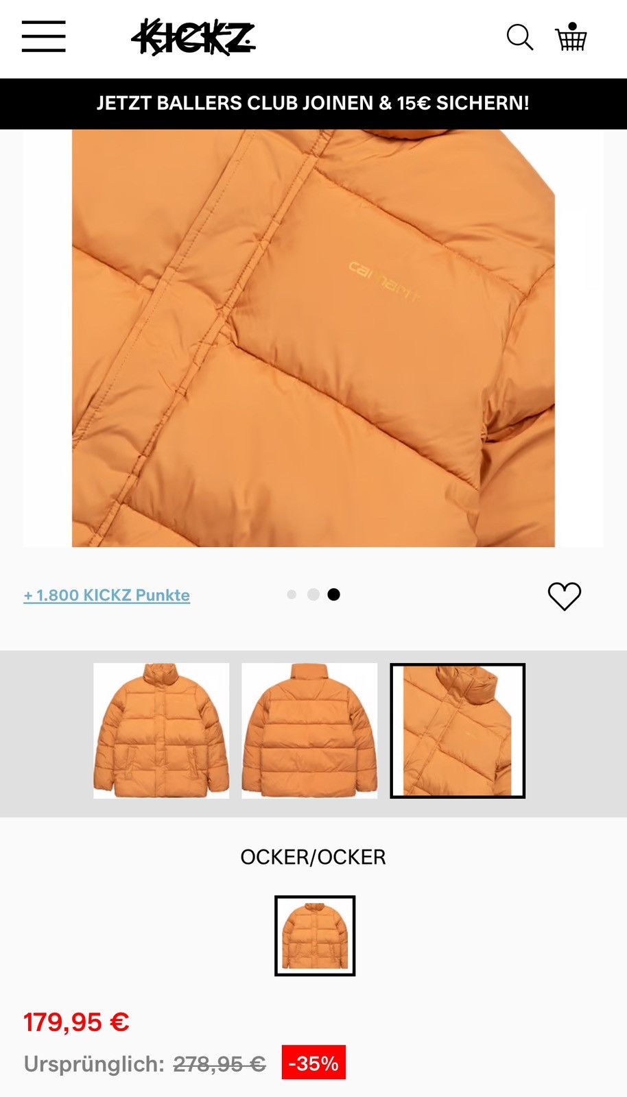 Carhartt Wip Carhartt WIP – Doville quilted jacket in yellow Size US M / EU 48-50 / 2 - 4 Thumbnail
