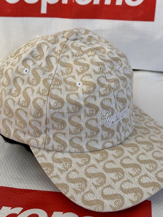 Supreme Supreme Monogram Denim 6-Panel Tan cap hat | Grailed