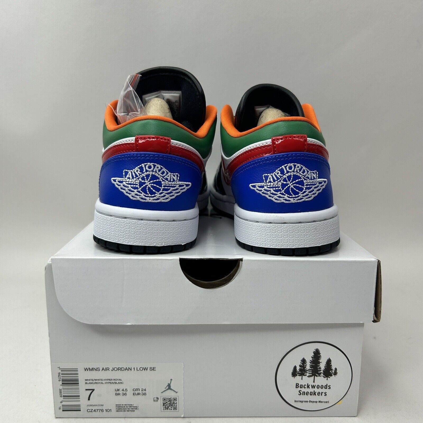 Nike Nike Air Jordan 1 Low SE “Black Toe Multi-Color” 2023 Size US 7 / IT 37 - 4 Thumbnail