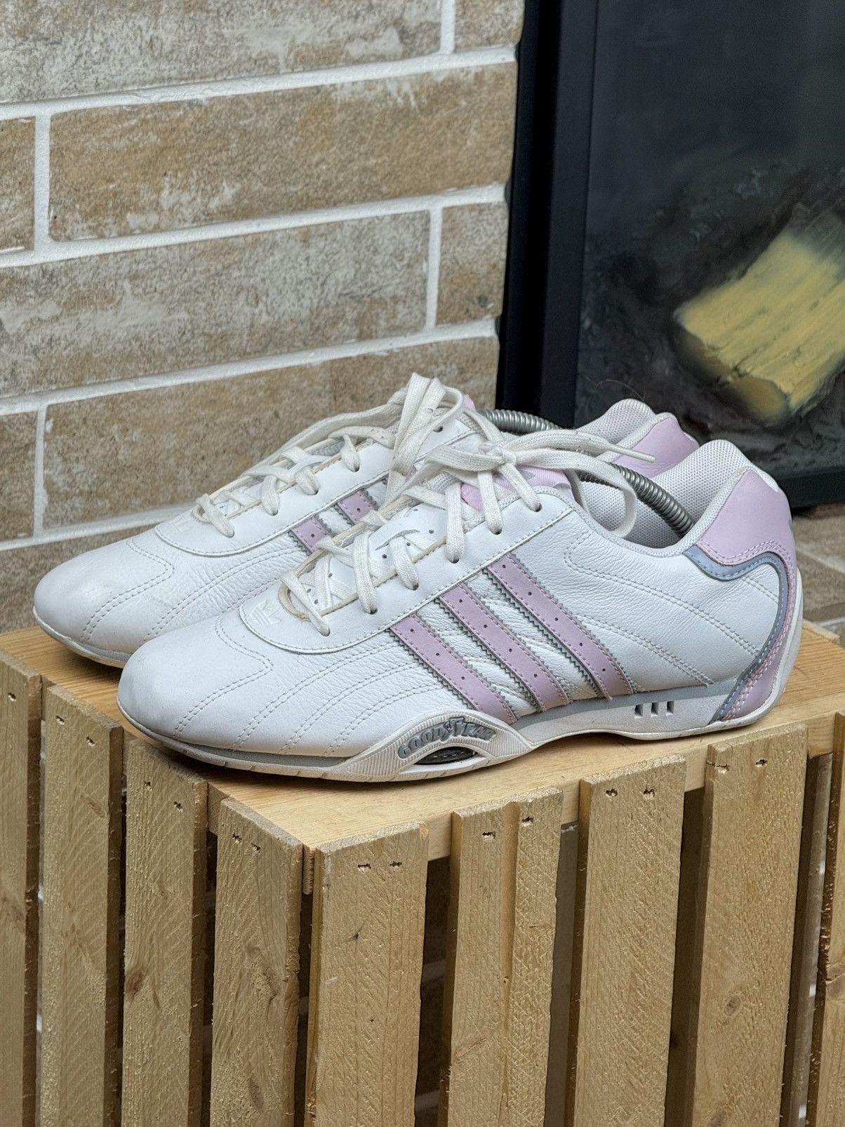 Adidas Adidas Goodyear Vintage Leather Y2K White /Pink Shoes Size US 8 / IT 38 - 1 Thumbnail