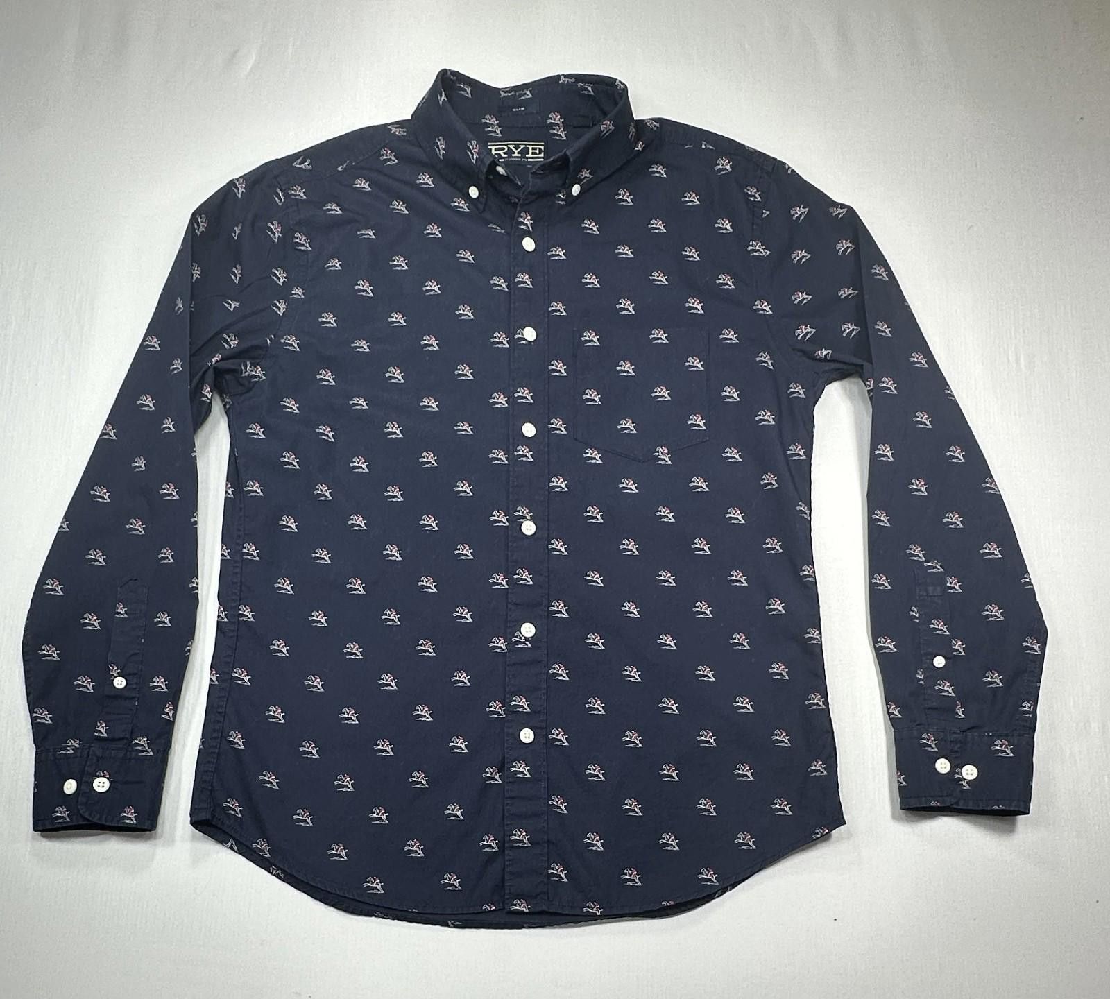 Other Hawker Rye Slim 100% Cotton Button Down Rye Shirt Blue S Size US S / EU 44-46 / 1 - 1 Thumbnail