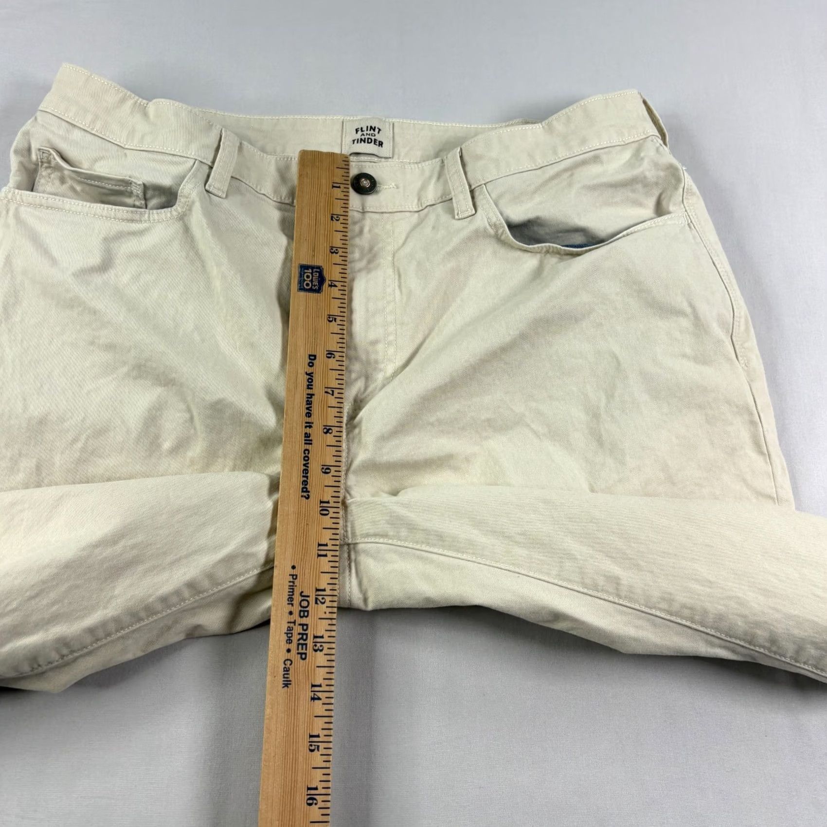 Flint And Tinder Flint and Tinder Pants Mens 34x30 Beige Chino 365 Soft Stretch Huckberry Pants Casual Cotton Flat Front Athletic Regular Inseam 30" Tapered Size US 34 / EU 50 - 7 Thumbnail