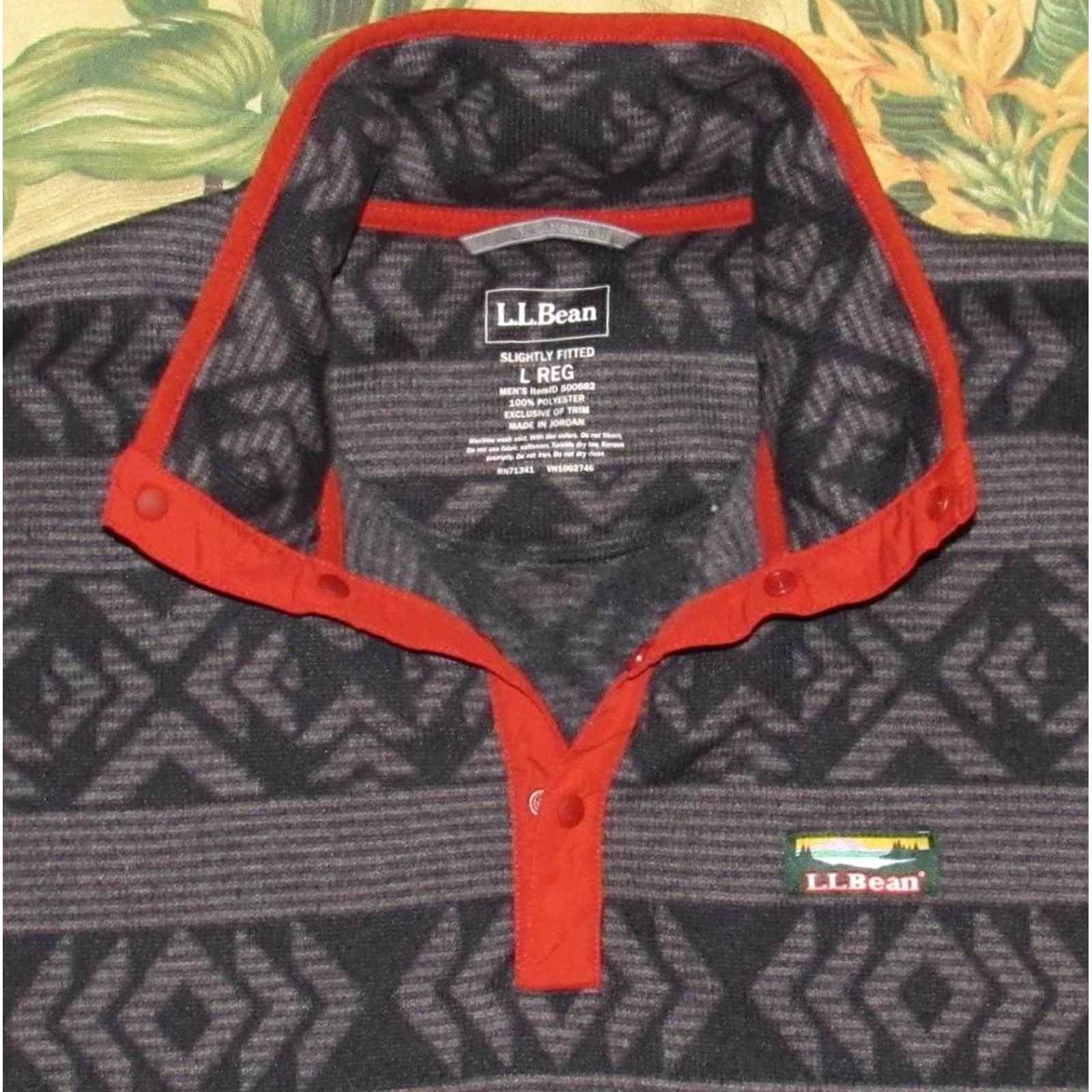 Vintage LL BEAN Tribal Southwestern Grey Pullover Fleece Large Men Size US L / EU 52-54 / 3 - 2 Thumbnail