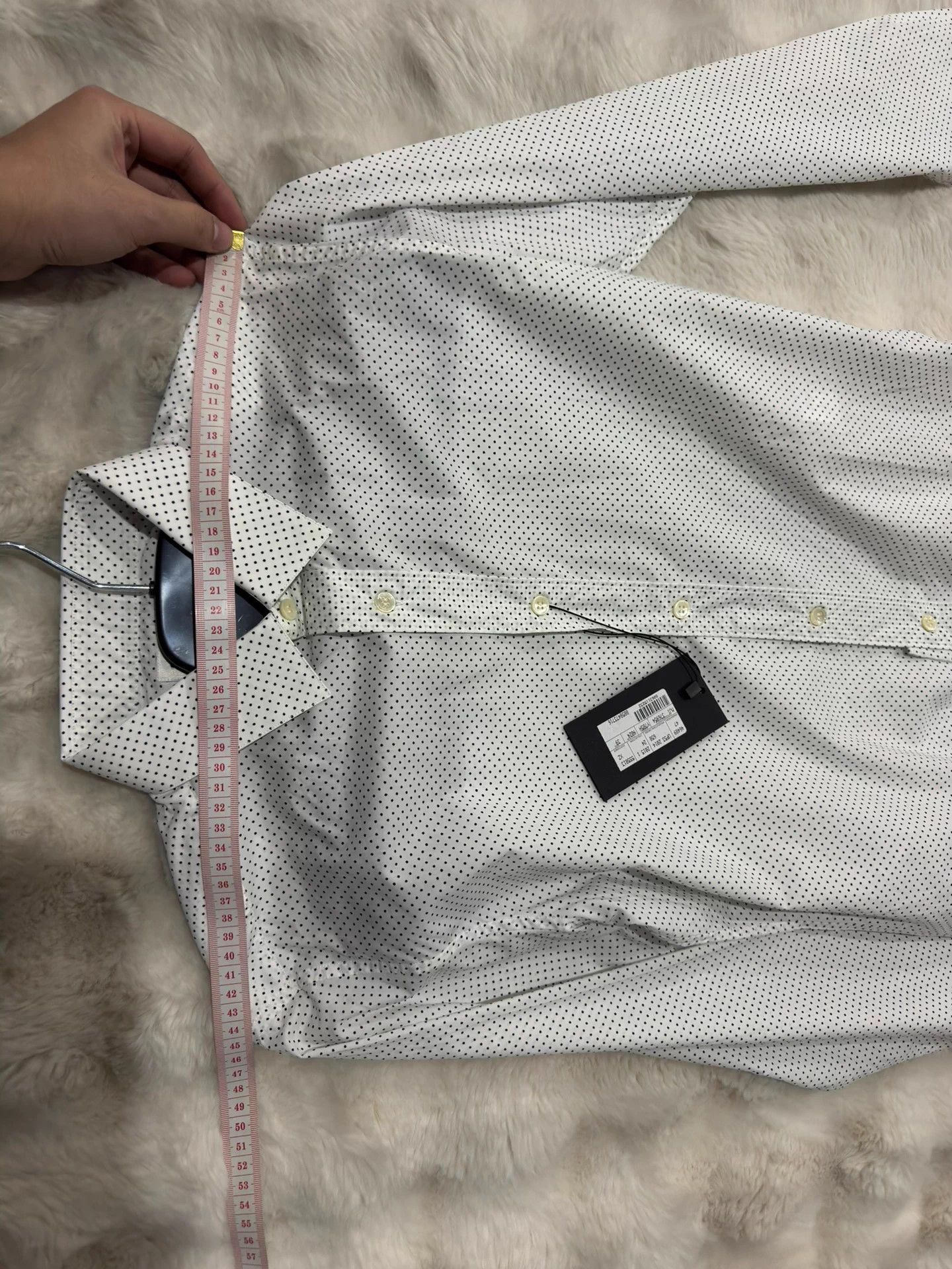 Saint Laurent Paris Saint Laurent New White Polka Dot Men's Shirt 39 Size US XXS / EU 40 - 6 Thumbnail