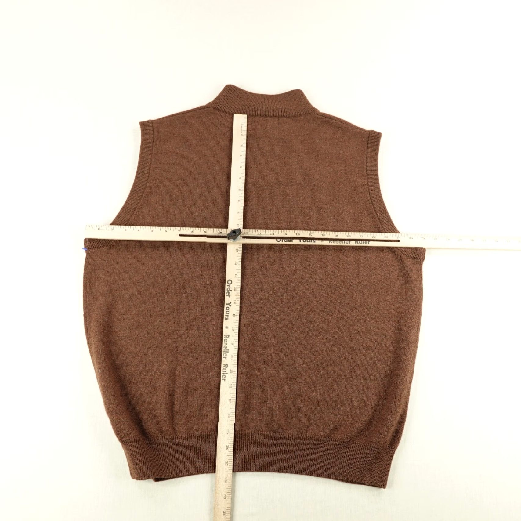 Vintage VINTAGE Viyella Sweater Vest Mens 2XL Brown 1/4 Zip Mock Neck Knit Wool Sleeveless Pullover Casual Business Mens Size US XXL / EU 58 / 5 - 4 Thumbnail