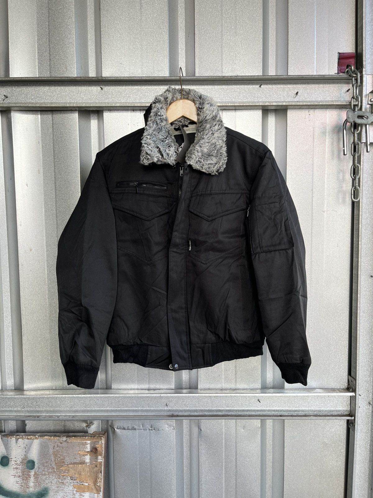 14th Addiction black wolf sherpa workwear jacket /cdg/isseymiyake Size US M / EU 48-50 / 2 - 1 Thumbnail