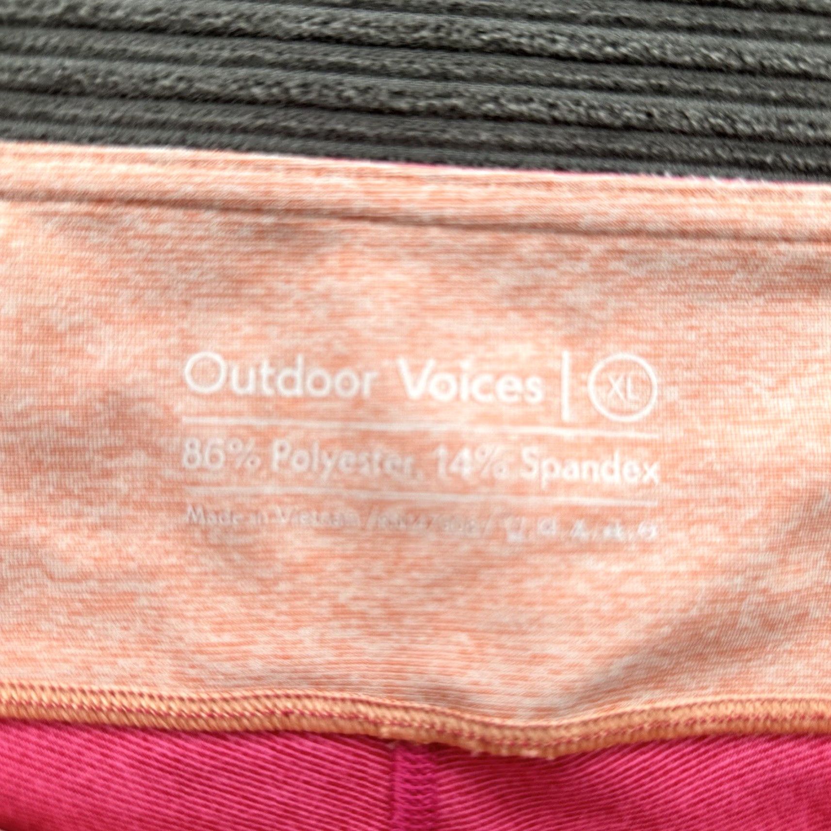 Outdoor Voices Outdoor Voices Leggings Women XL Flamingo Pink Colorblock Polyester Spandex Athletic Compression Slim Fit Exercise Wear Size 40" / US 18 - 2 Thumbnail