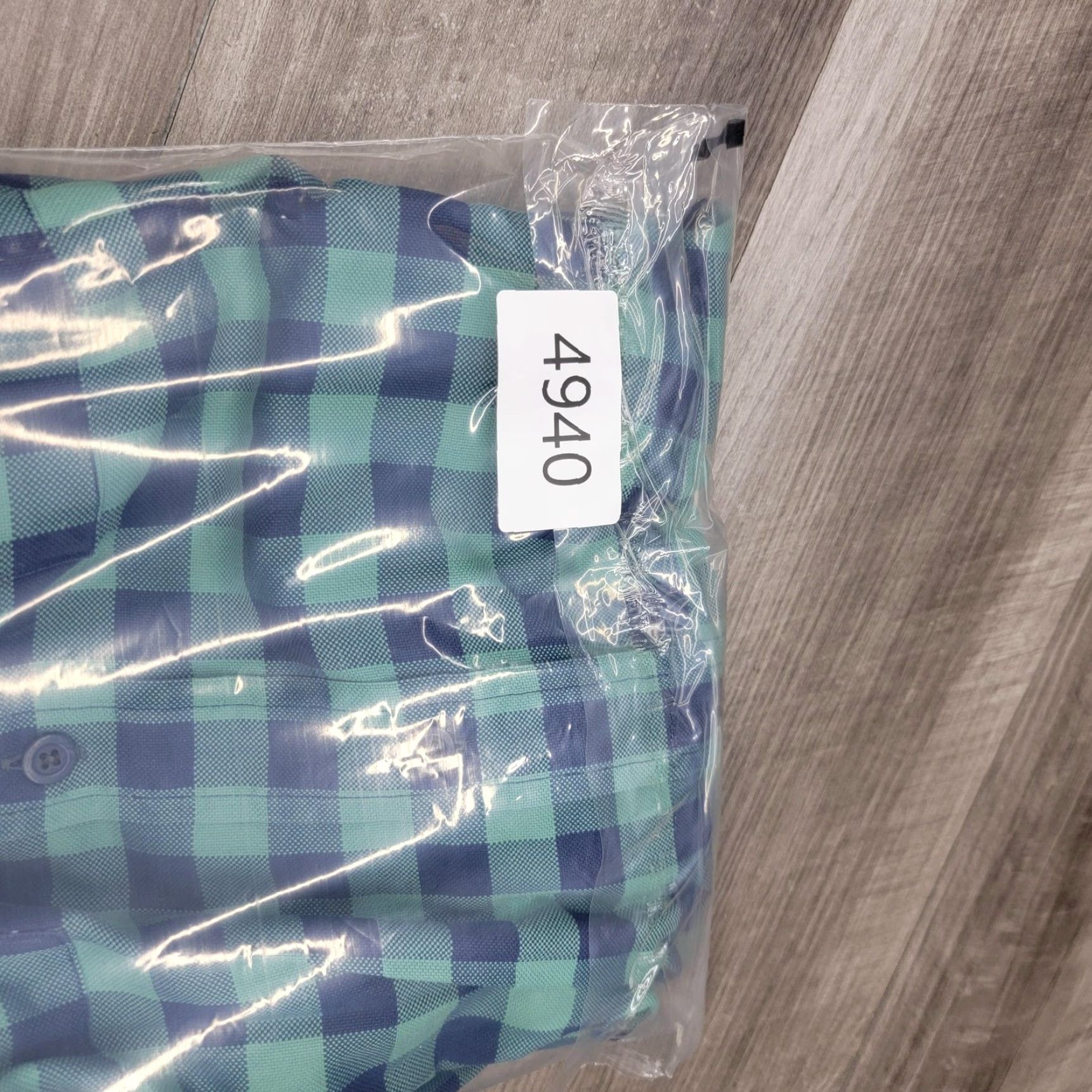 Hamilton Hamilton Shirt Mens 3XL Green Blue Gingham Check Long Sleeve Button Front Size US XXL / EU 58 / 5 - 8 Thumbnail