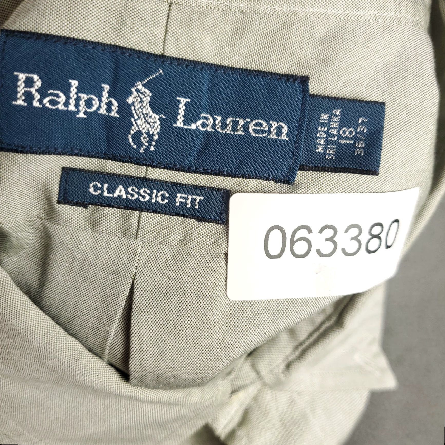 Ralph Lauren Ralph Lauren Dress Shirt Mens Size 18 Gray Beige Pony Button-Down Long Sleeve Classic Fit Adult M Size 48R - 8 Thumbnail