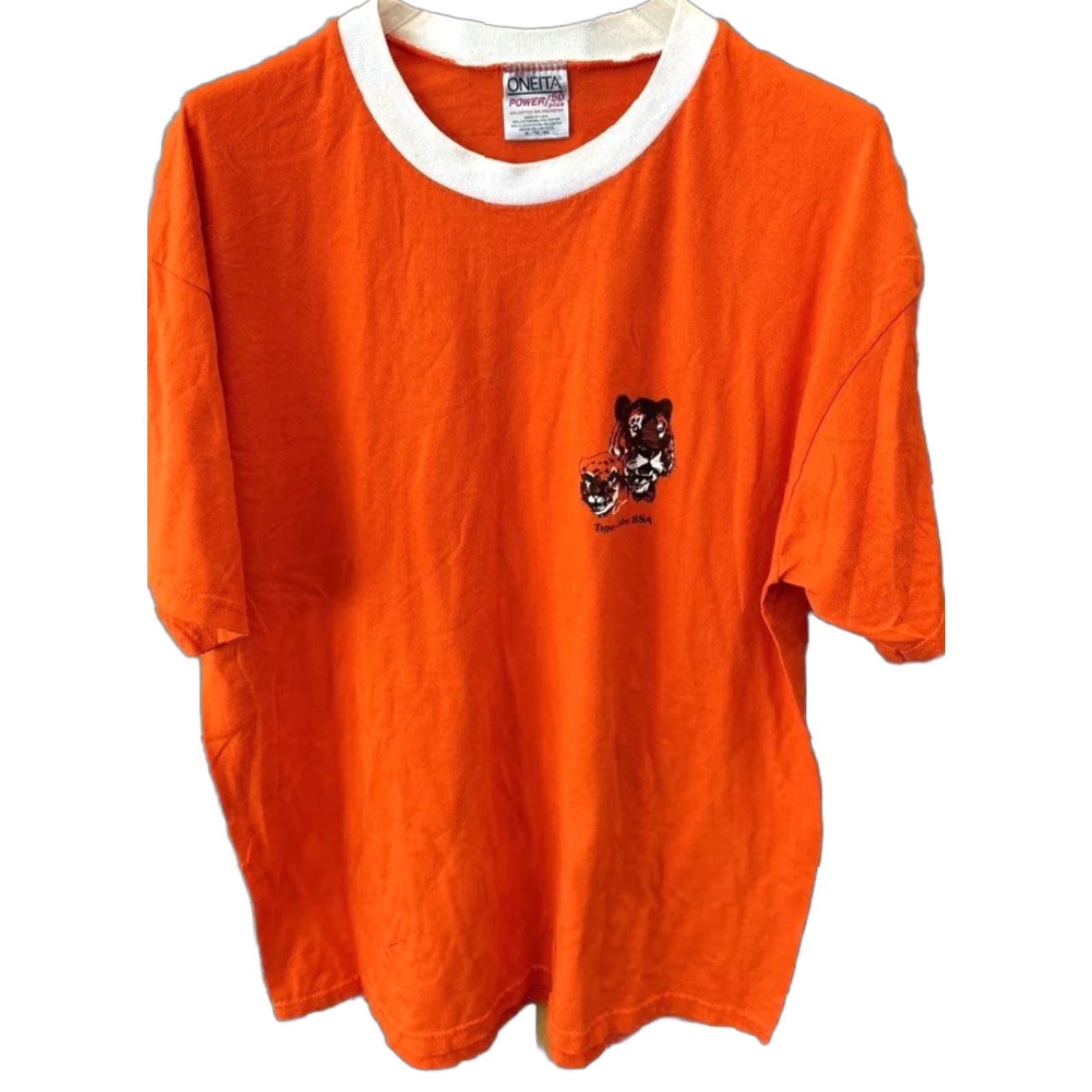 Vintage VINTAGE Oneita Power Tiger Cubs BSA Tee Shirt Men XL Cotton Blend Stretch Shirt 90s Cubs Tiger Cubs BSA Graphic Print Mens XL Orange Size US XL / EU 56 / 4 - 1 Thumbnail