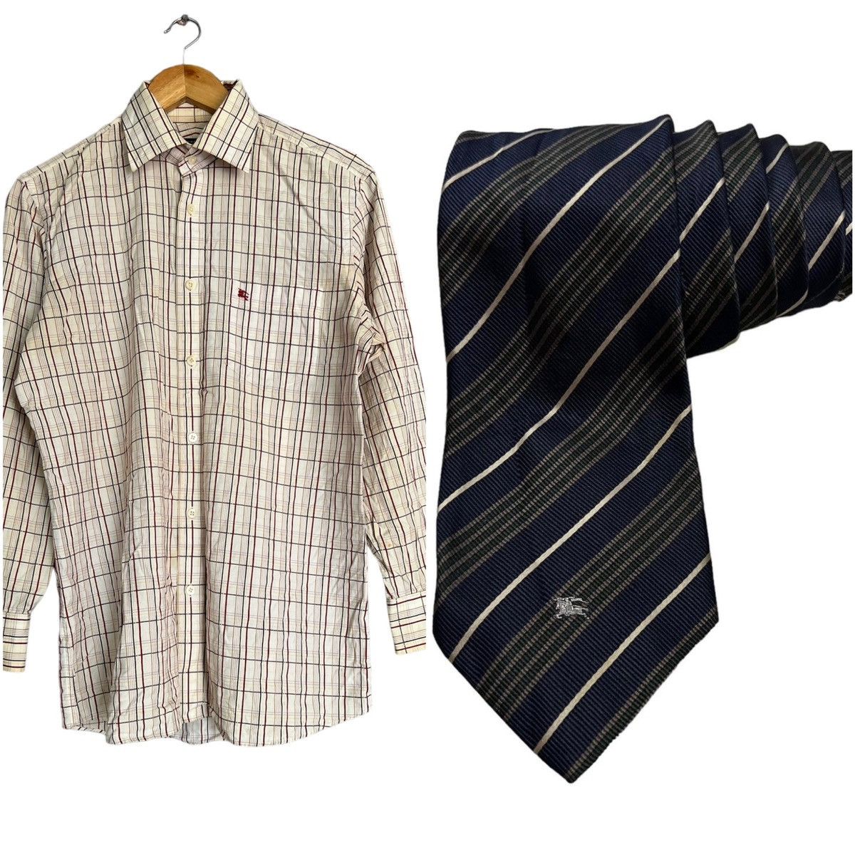 image of Bulk Combo 2Pcs Burberry Shirts/ties, Men's (Size Medium)