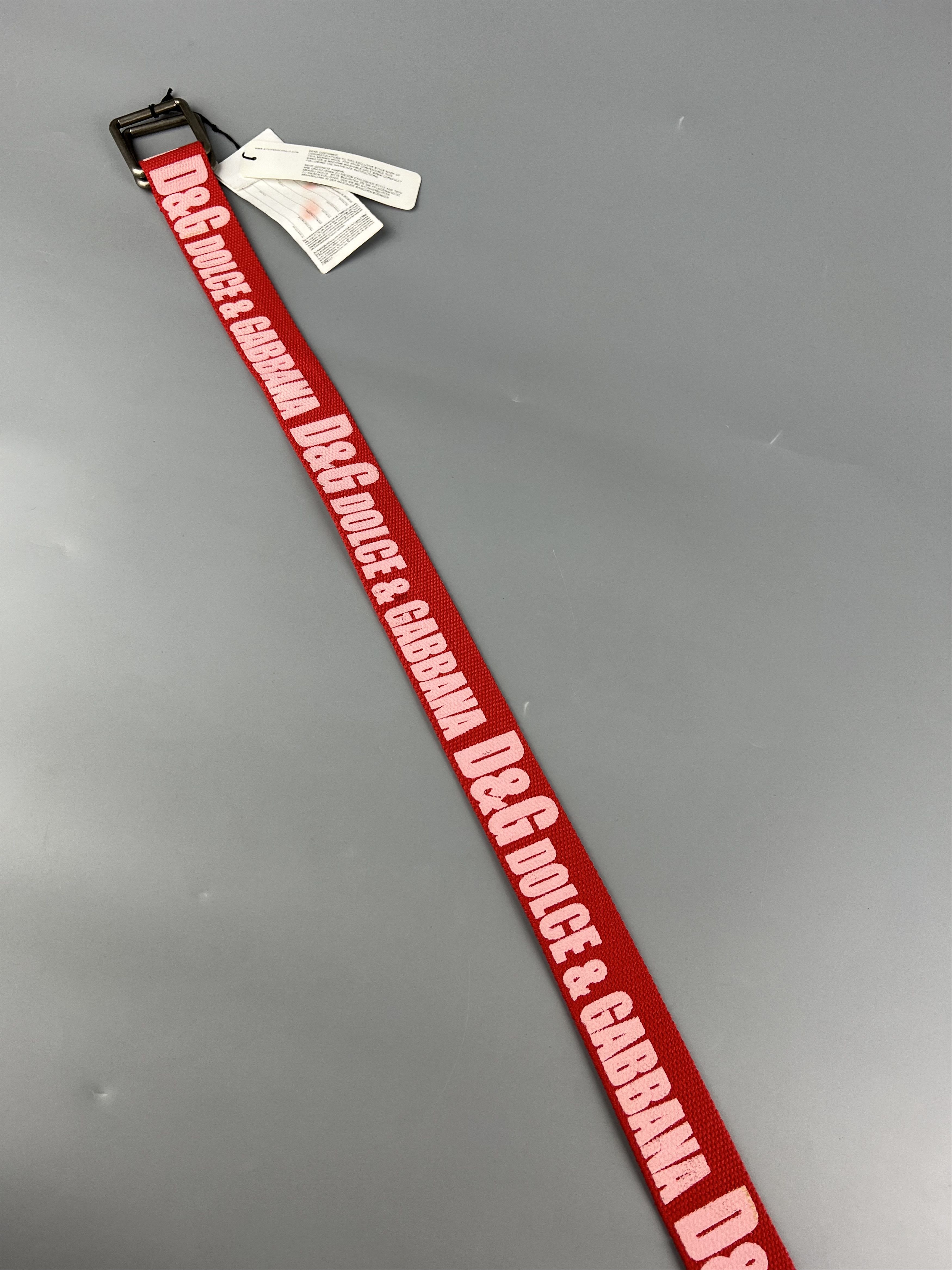 Dolce & Gabbana Dolce Gabbana Women's Red Cloth Belt Monogram Size ONE SIZE - 2 Thumbnail