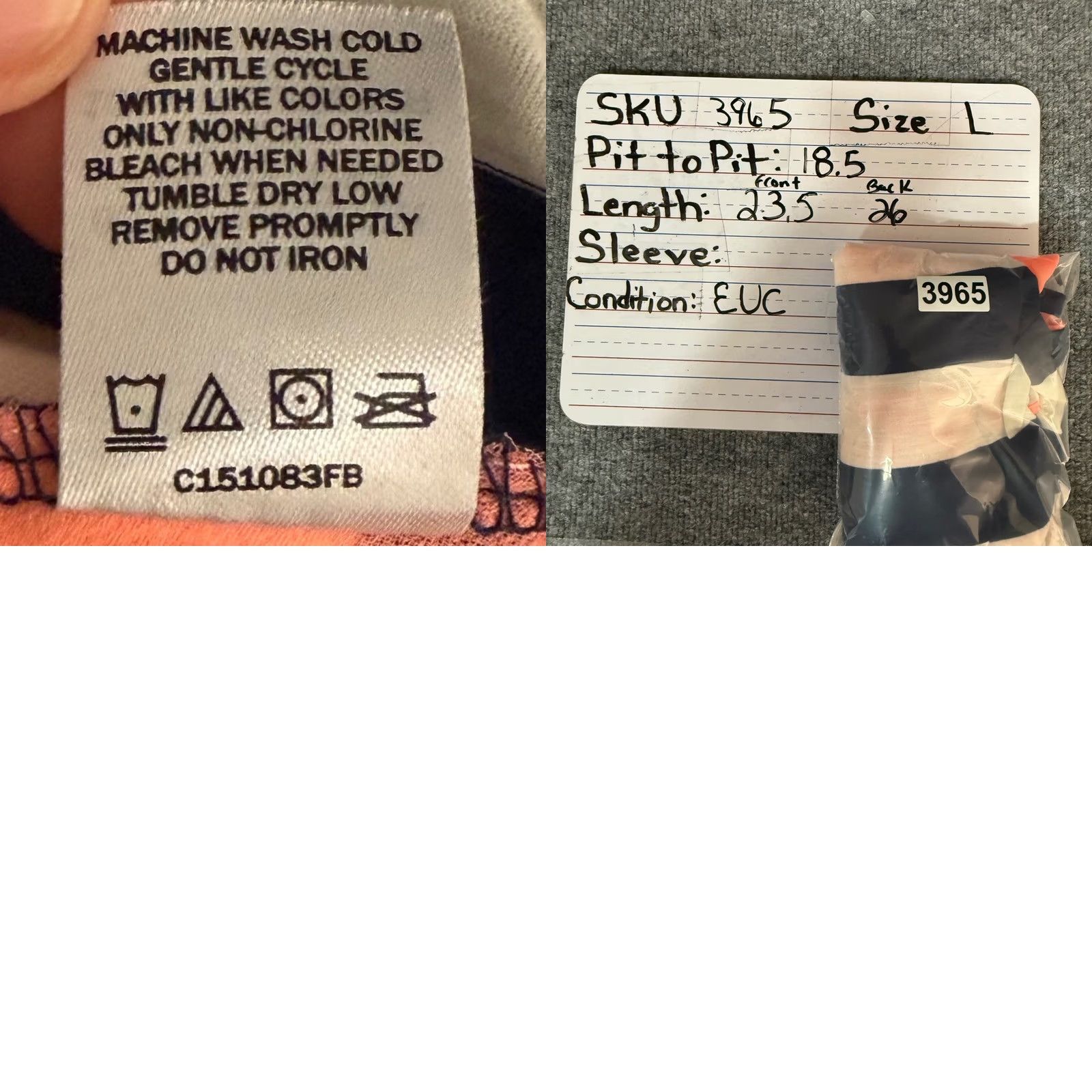 Essentials Vanity Essentials Top Womens L Tank Mixed Media Split Back Striped Nautical Coastal EUC Size L / US 10 / IT 46 - 8 Thumbnail