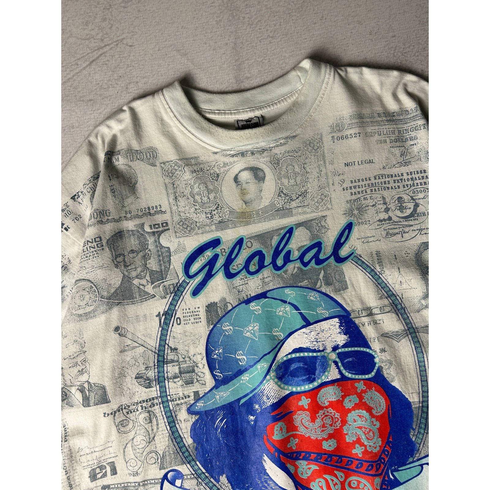 & Other Stories Vintage Global Hustler Graphic White T-Shirt - Men's 2XL Size US XXL / EU 58 / 5 - 3 Thumbnail