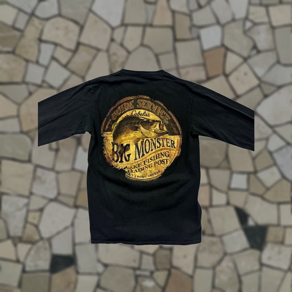 Vintage Cabela'S Big Monster Guide Service: Mens Small Black Long Sleeve Shirt #8197 Size US S / EU 44-46 / 1 - 1 Thumbnail
