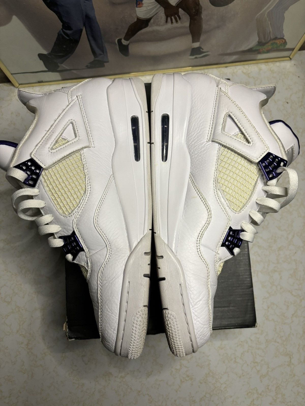 Jordan Brand Air Jordan 4 Retro Court Purple Size US 12.5 / EU 45-46 - 3 Thumbnail