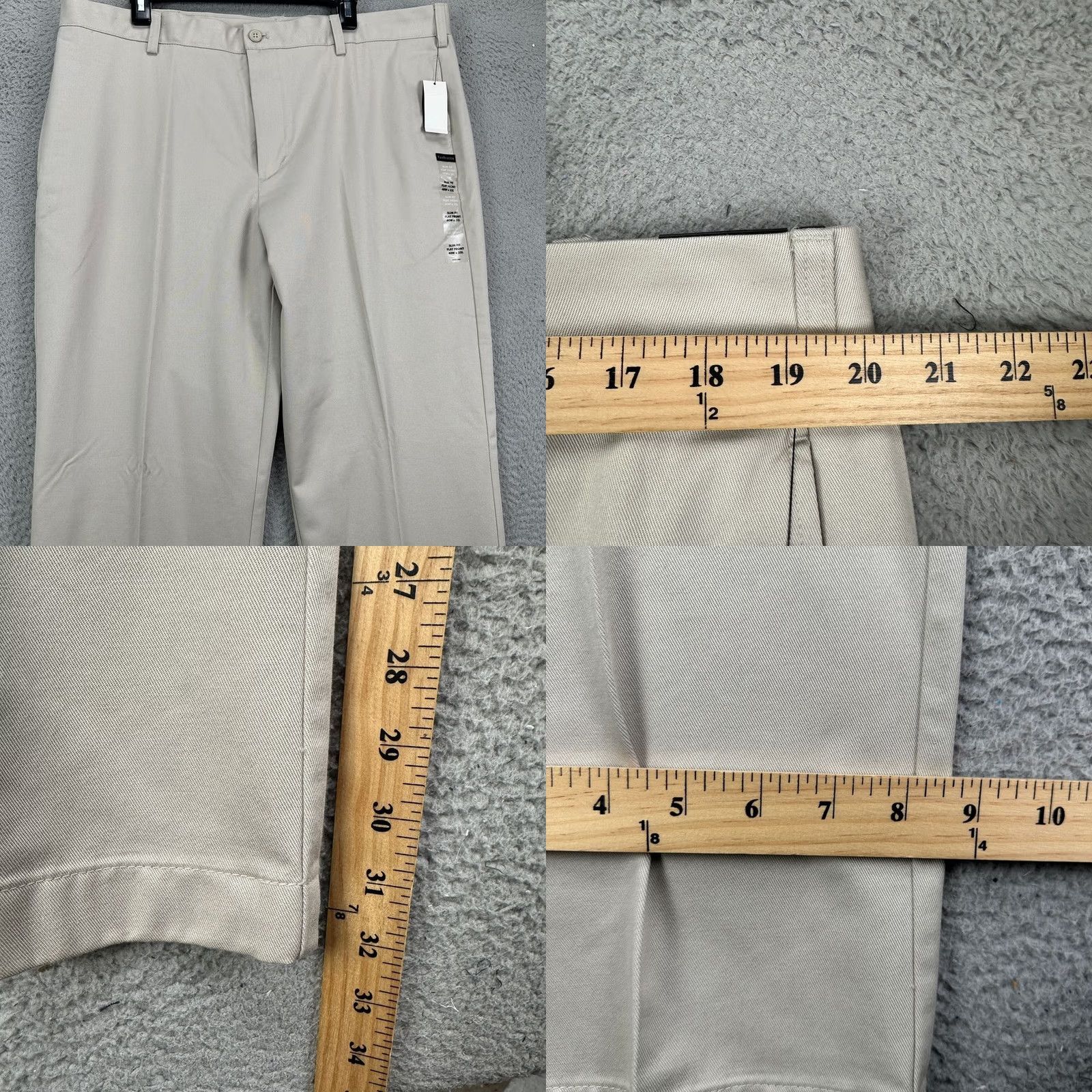 Van Heusen Van Heusen Khakis Pants Mens 40X32 Cream Slim Flat Front Straight Leg New Size US 40 / EU 56 - 8 Thumbnail