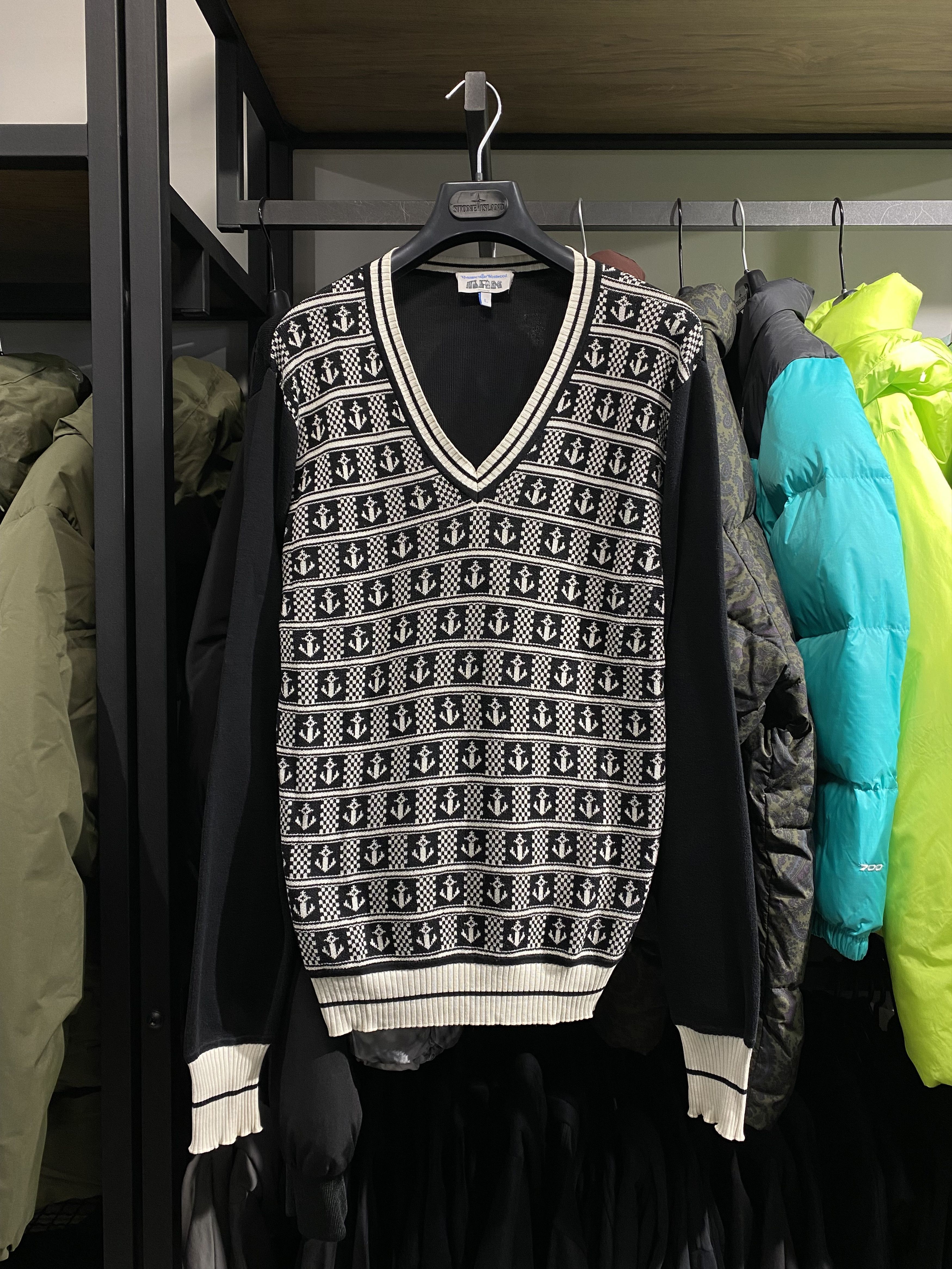 Vivienne Westwood anchor yachting logo silk v sweater