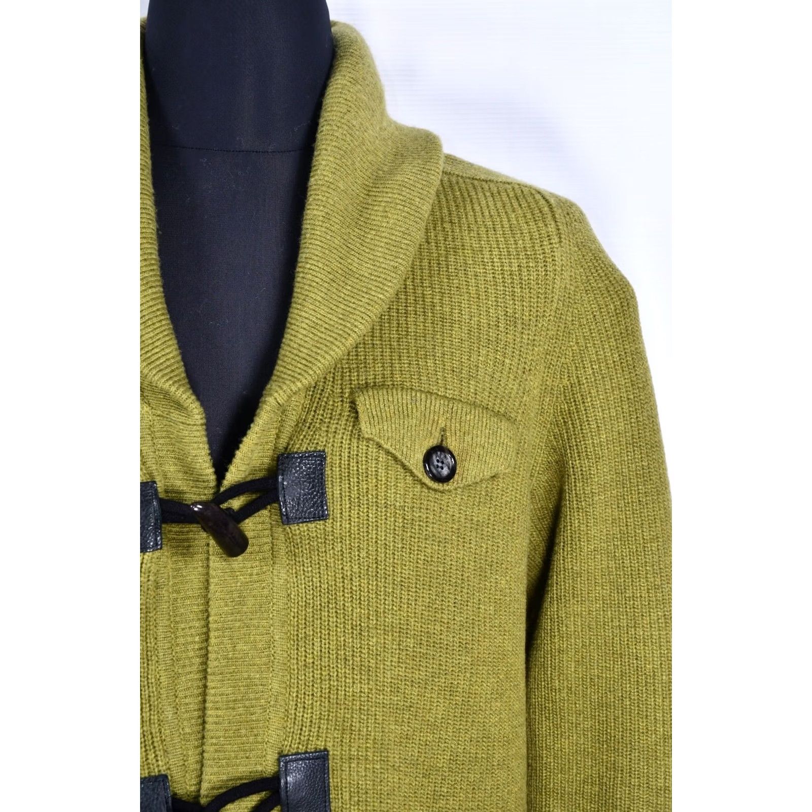 Paolo Pecora PAOLO PECORA Cardigan Wool Shawl Green XL Men Long Sleeve Vintage Style? Gand? Size US XL / EU 56 / 4 - 6 Thumbnail