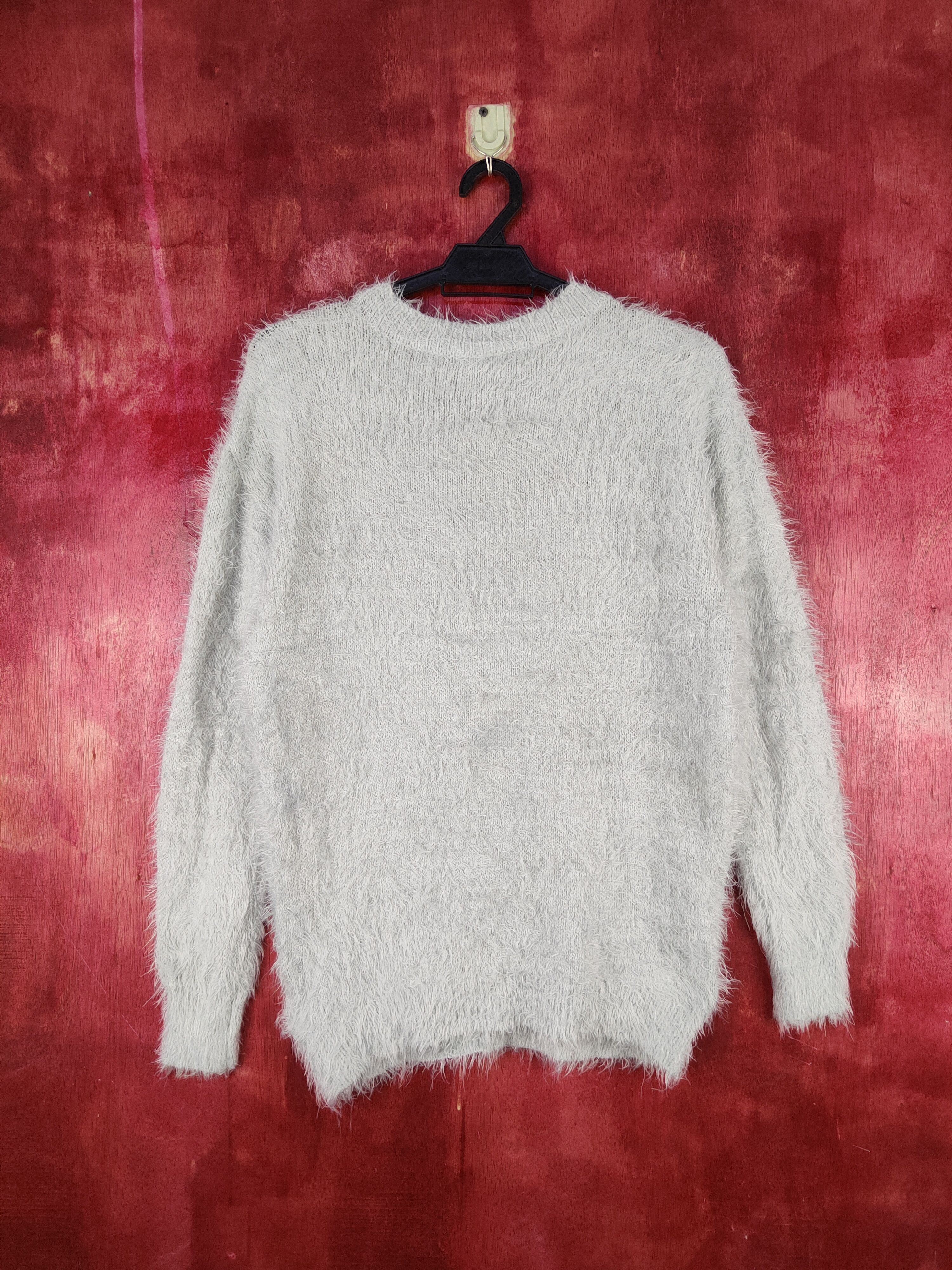 Aran Isles Knitwear Shoo La Rue Gray Shag Shaggy Fur Mohair Knitwear #S2063 Size M / US 6-8 / IT 42-44 - 7 Thumbnail