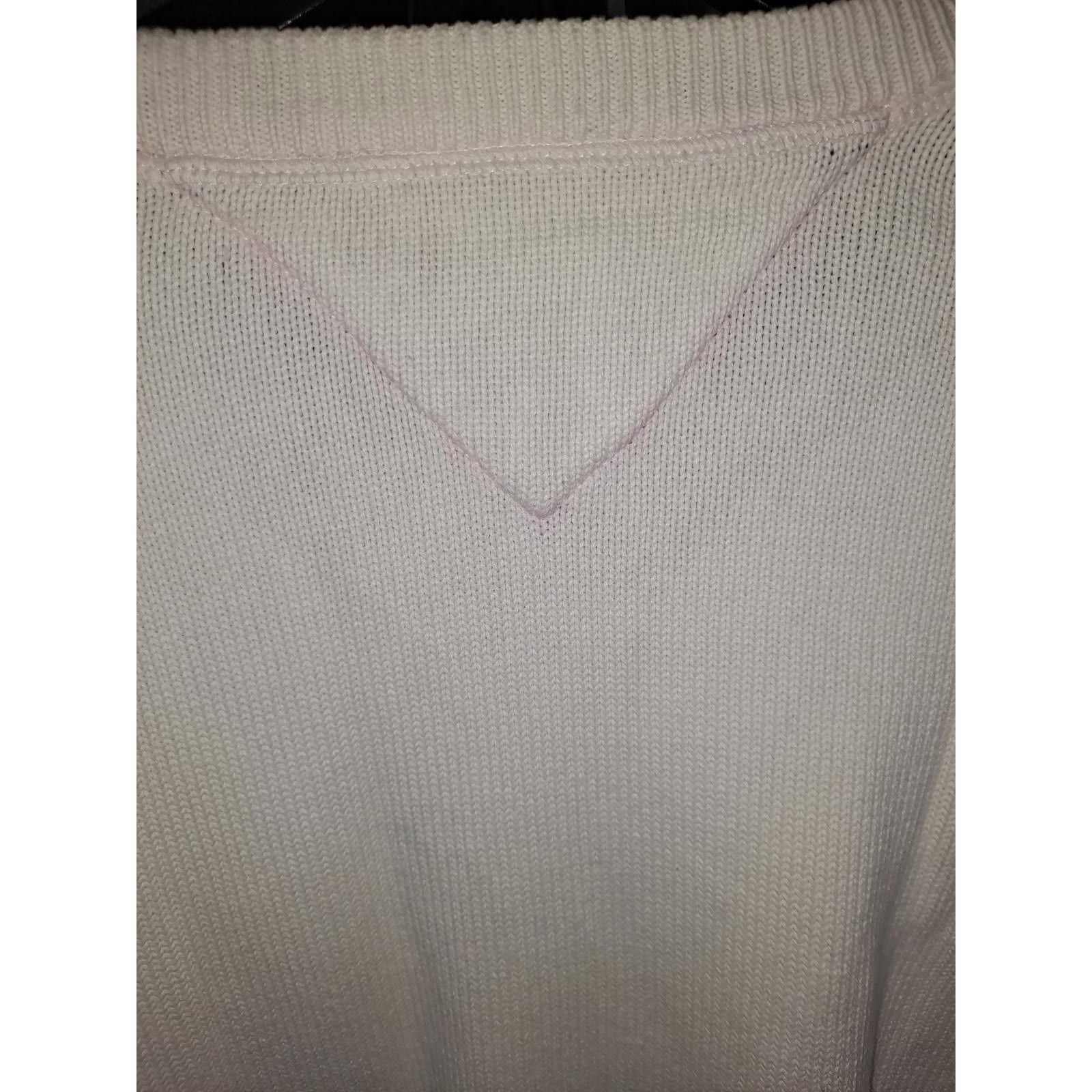 Tommy Hilfiger Tommy Hilfiger Y2K White Crew Neck Knit Sweater Size Large Size US L / EU 52-54 / 3 - 7 Thumbnail